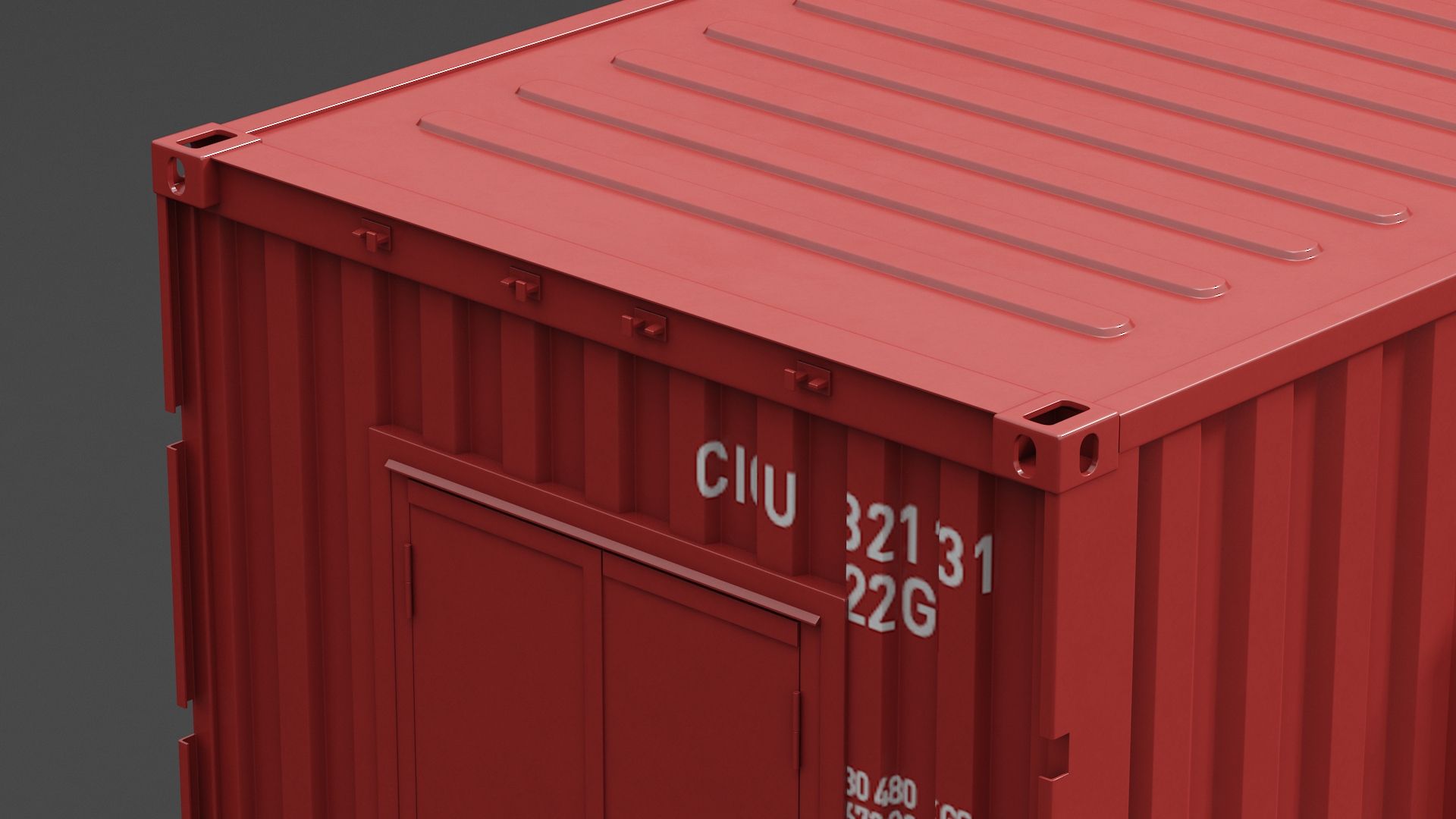 3D model Red Container Office with Wide Door