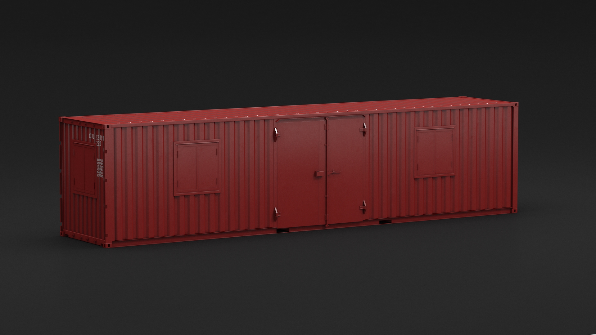 3D model Red Container Office with Wide Door
