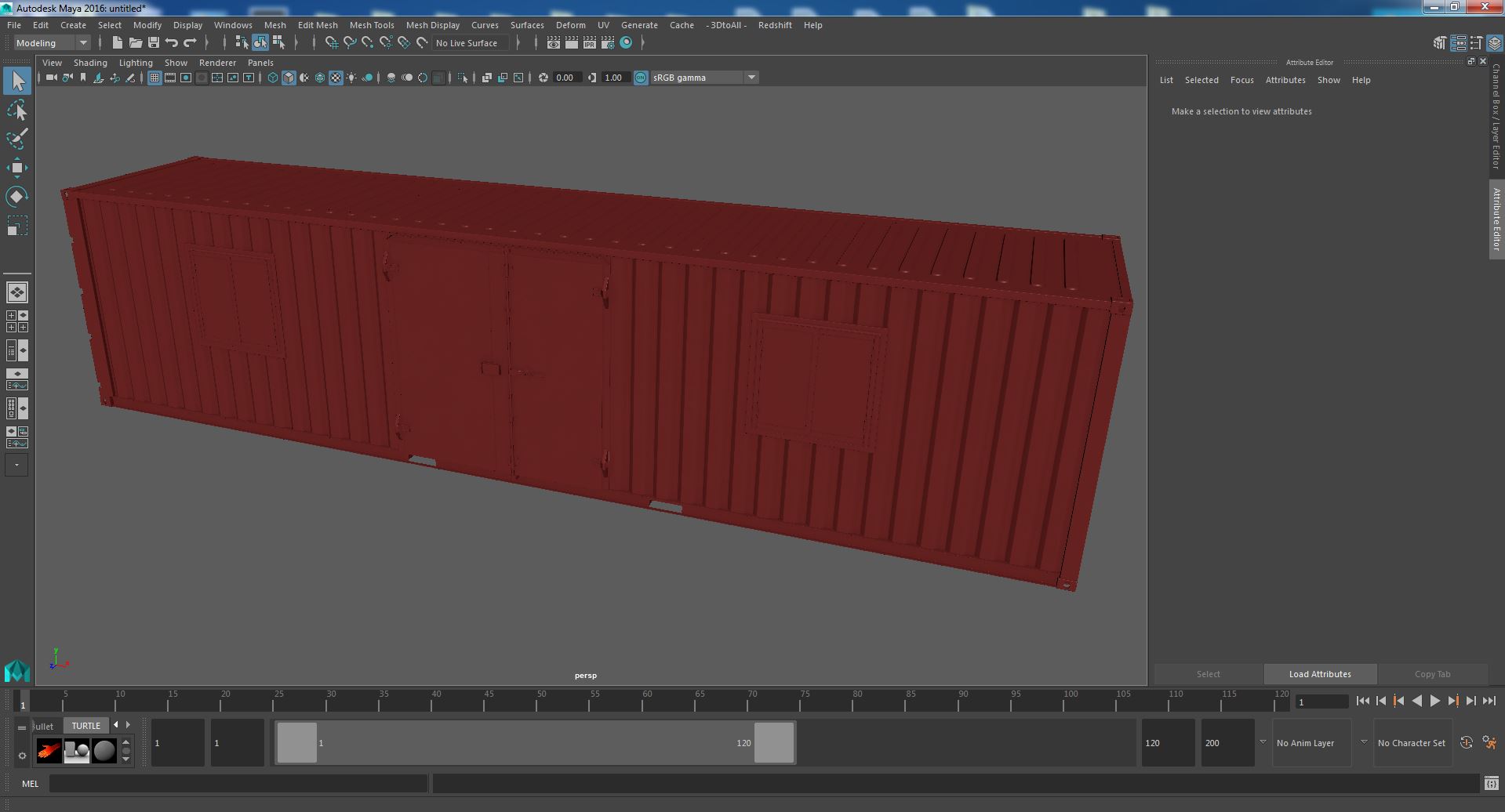 3D model Red Container Office with Wide Door