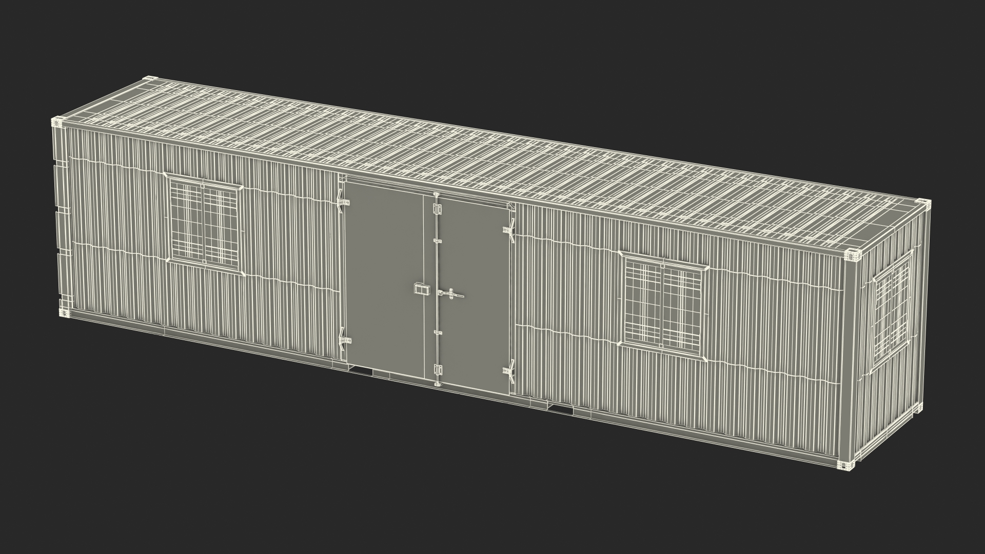 3D model Red Container Office with Wide Door