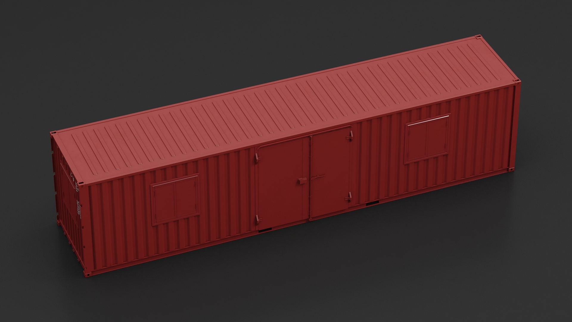 3D model Red Container Office with Wide Door