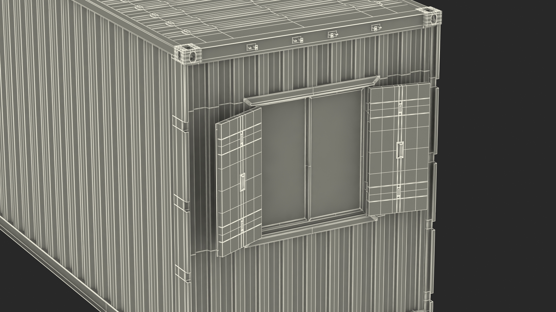 3D model Red Container Office with Wide Door