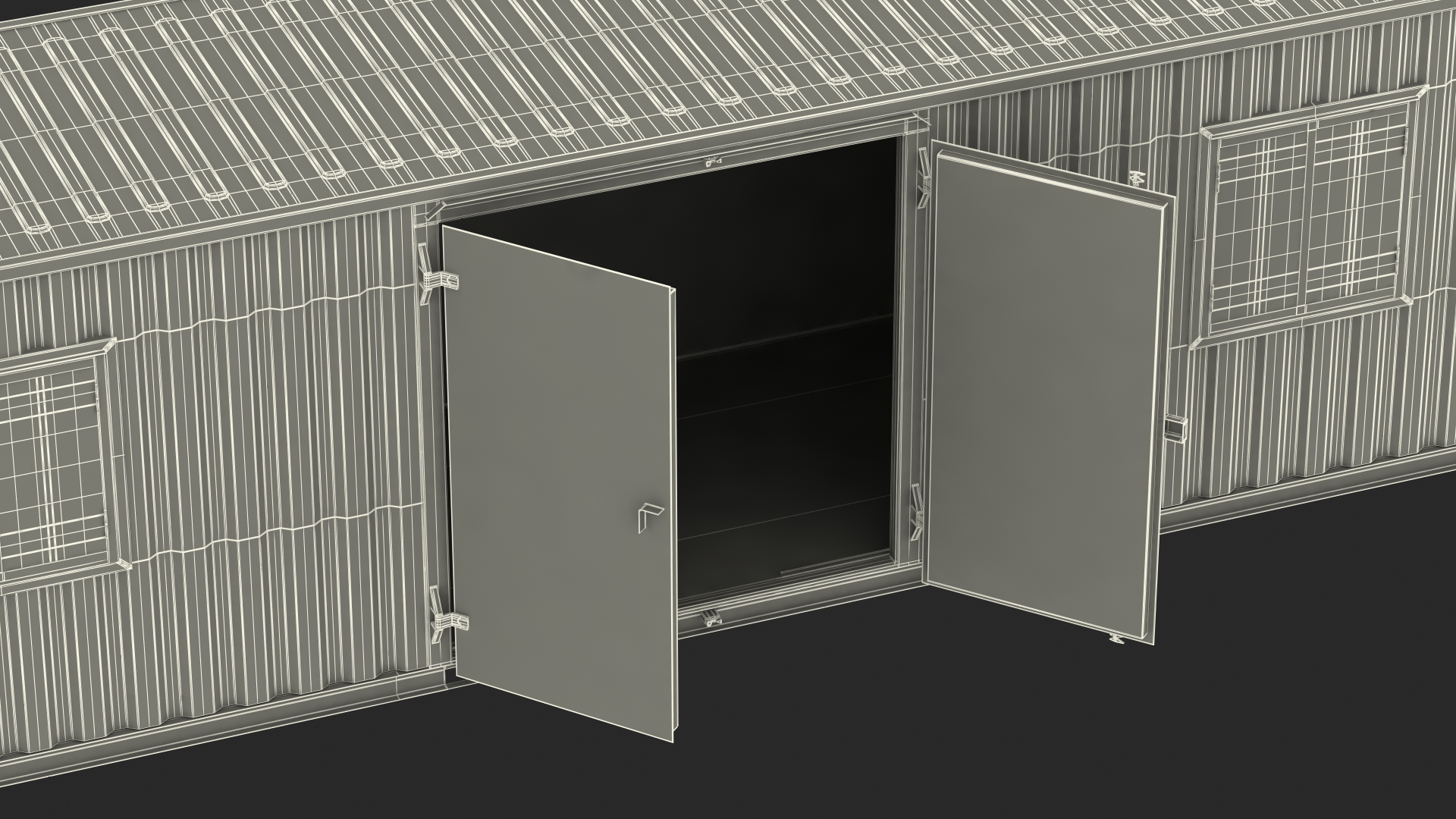 3D model Red Container Office with Wide Door