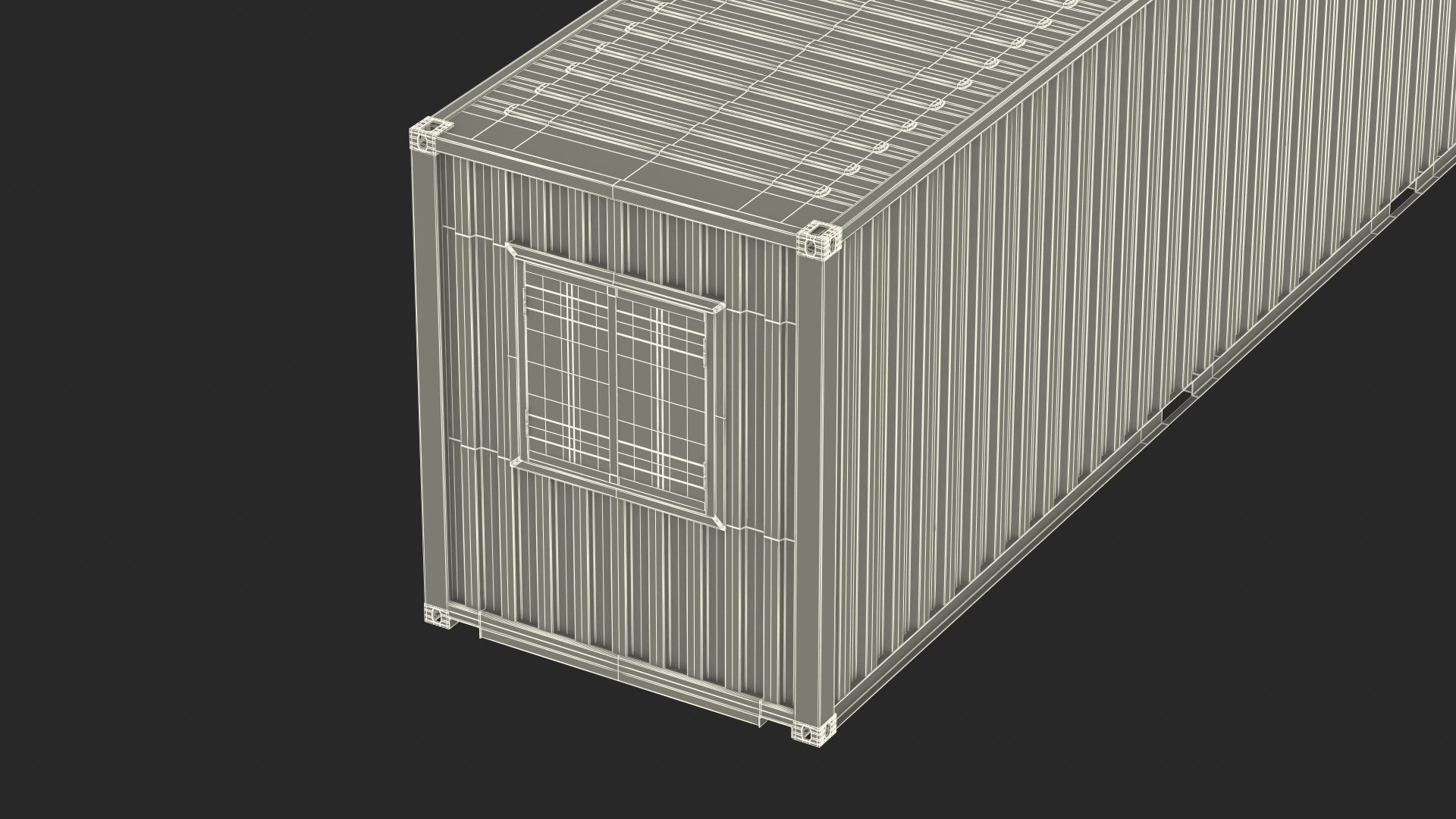 3D model Red Container Office with Wide Door