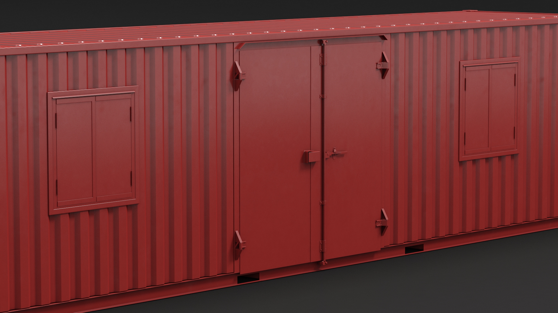 3D model Red Container Office with Wide Door