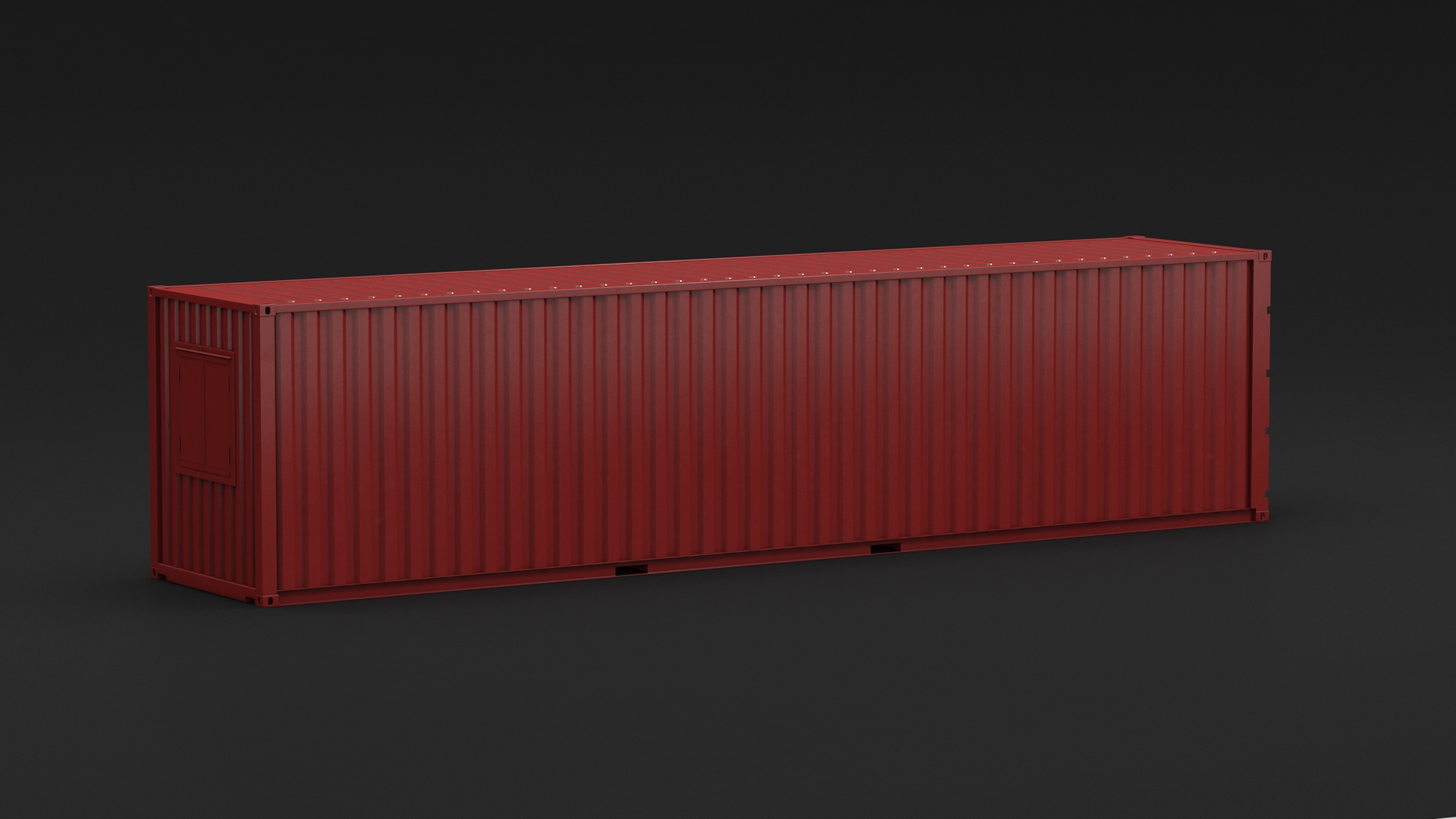 3D model Red Container Office with Wide Door
