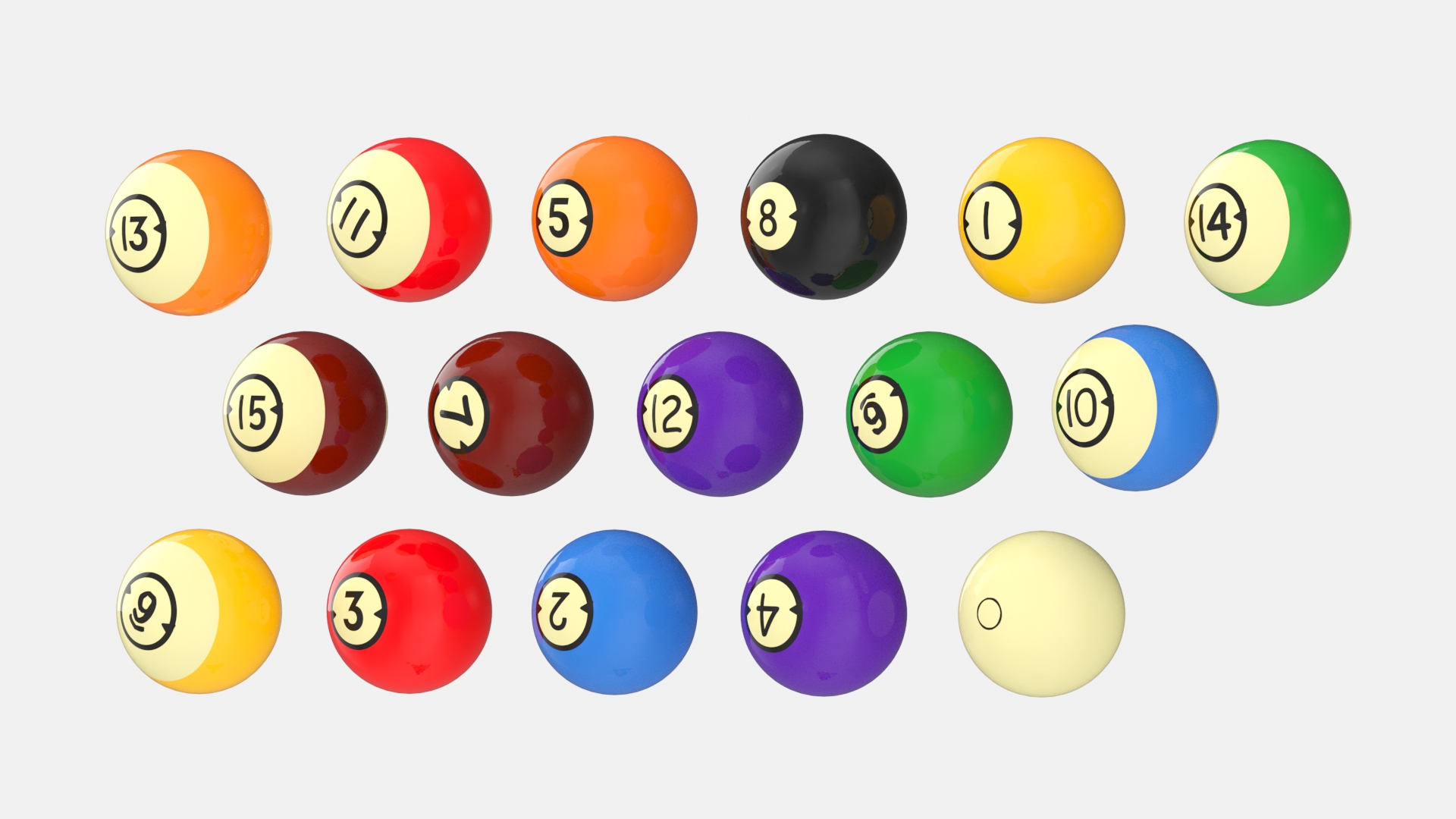3D model Vintage Billiard Ball Set