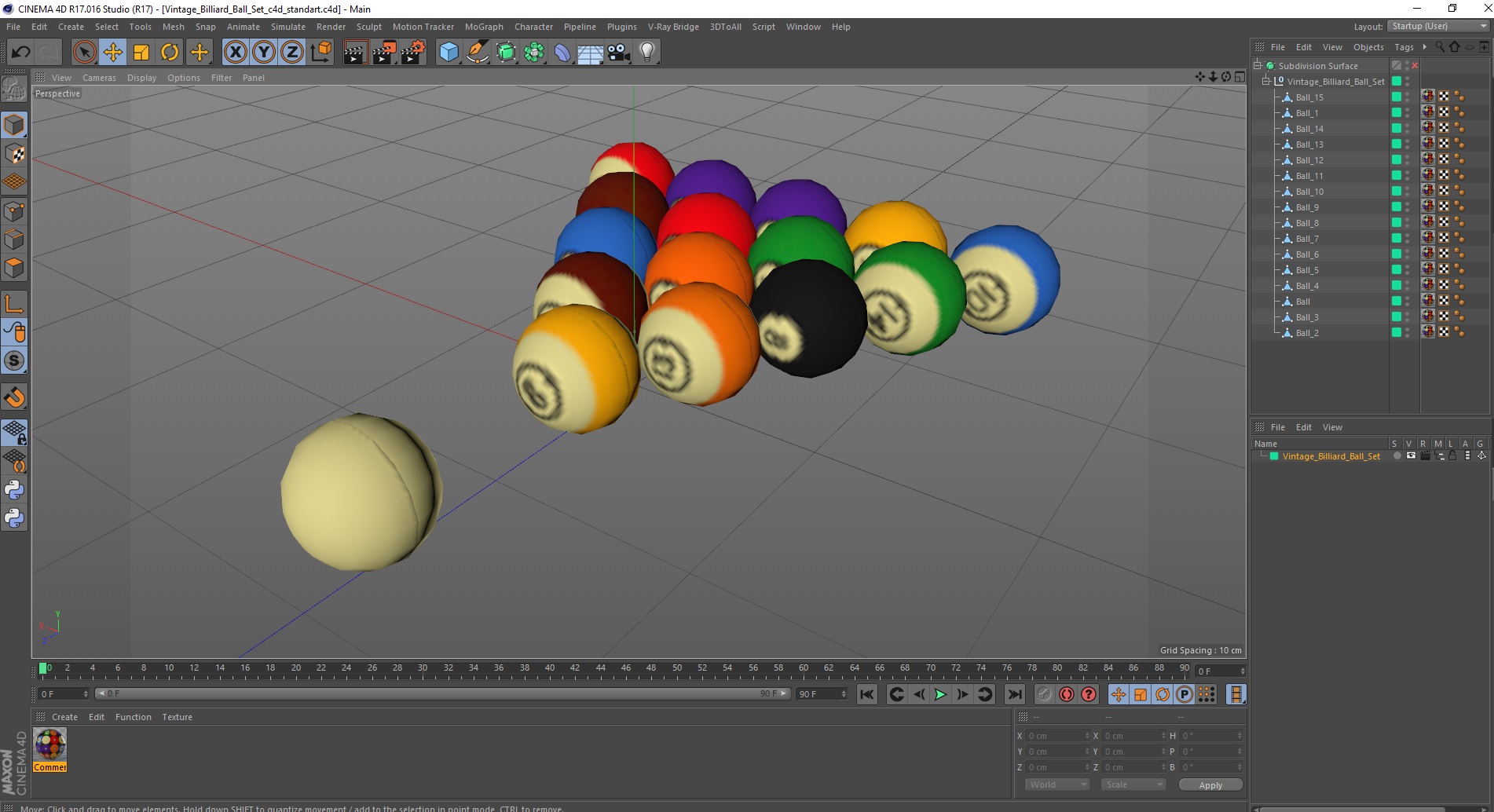 3D model Vintage Billiard Ball Set