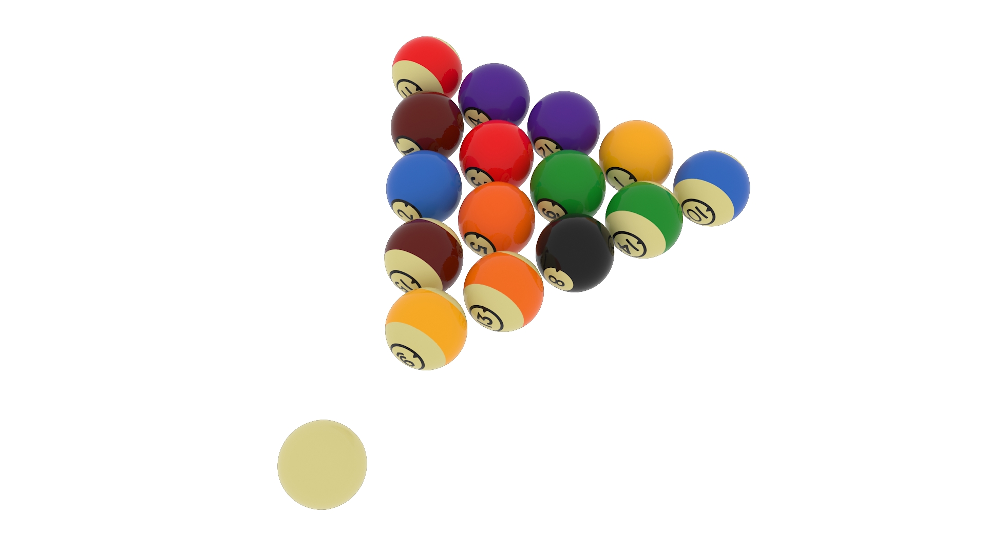 3D model Vintage Billiard Ball Set