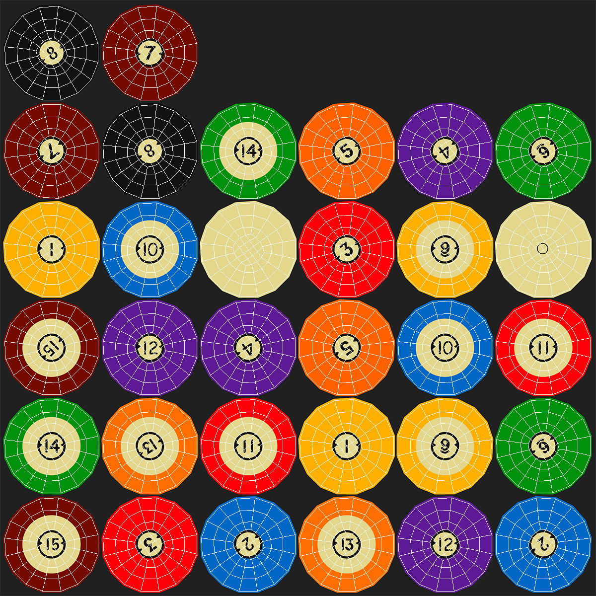 3D model Vintage Billiard Ball Set