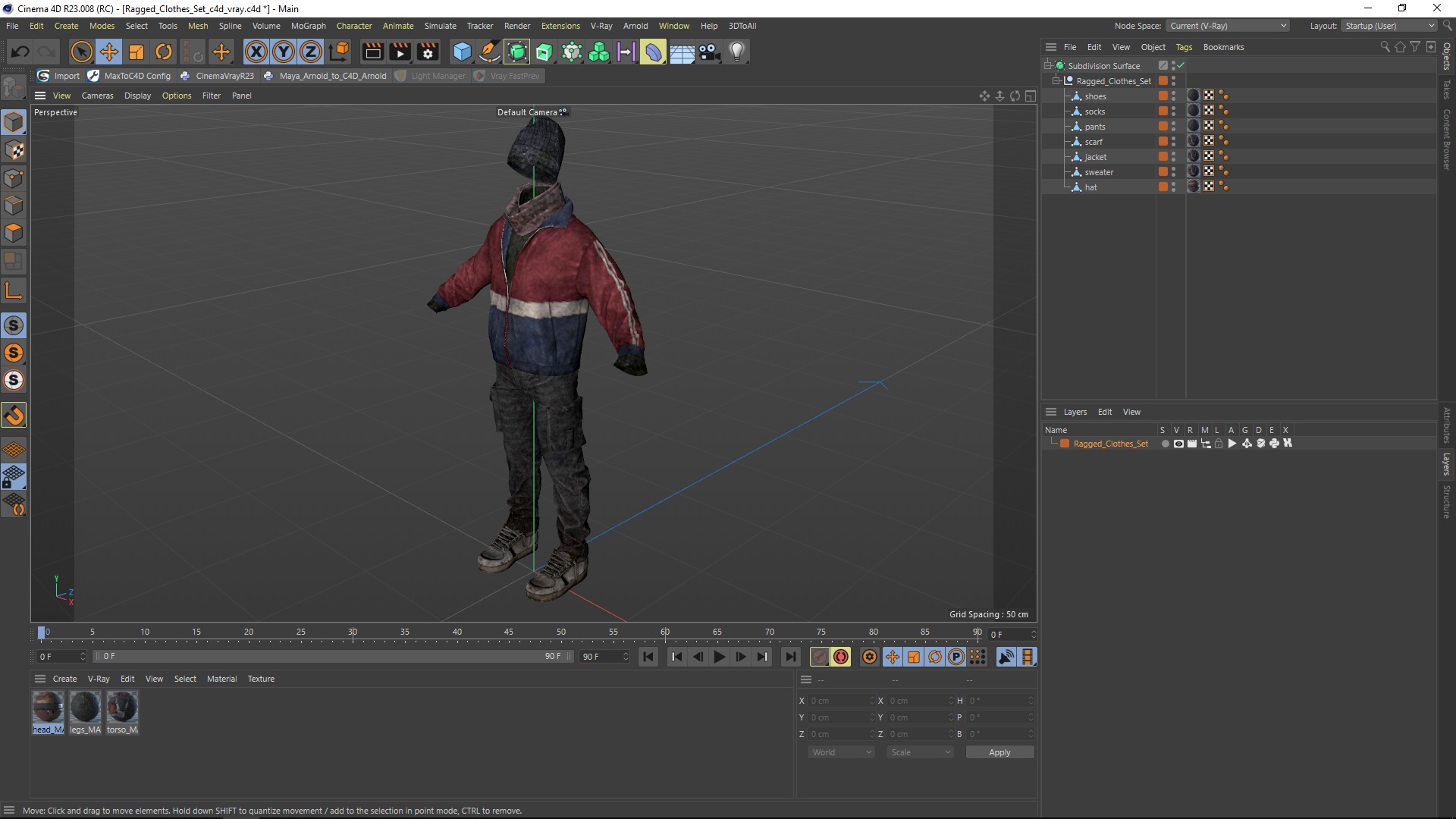 3D Ragged Clothes Set model