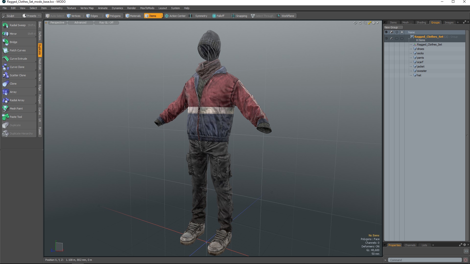 3D Ragged Clothes Set model