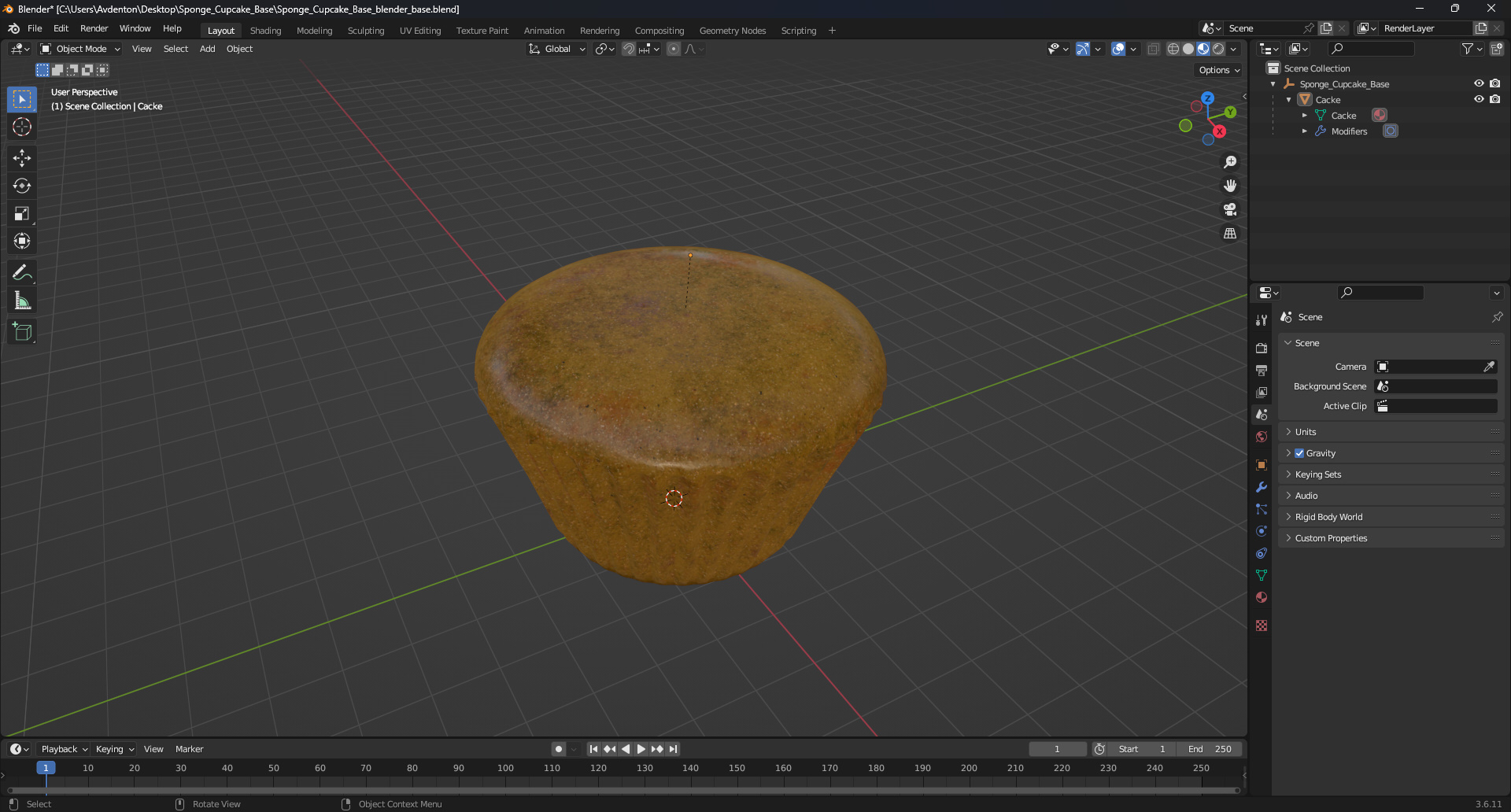 Sponge Cupcake Base 3D model