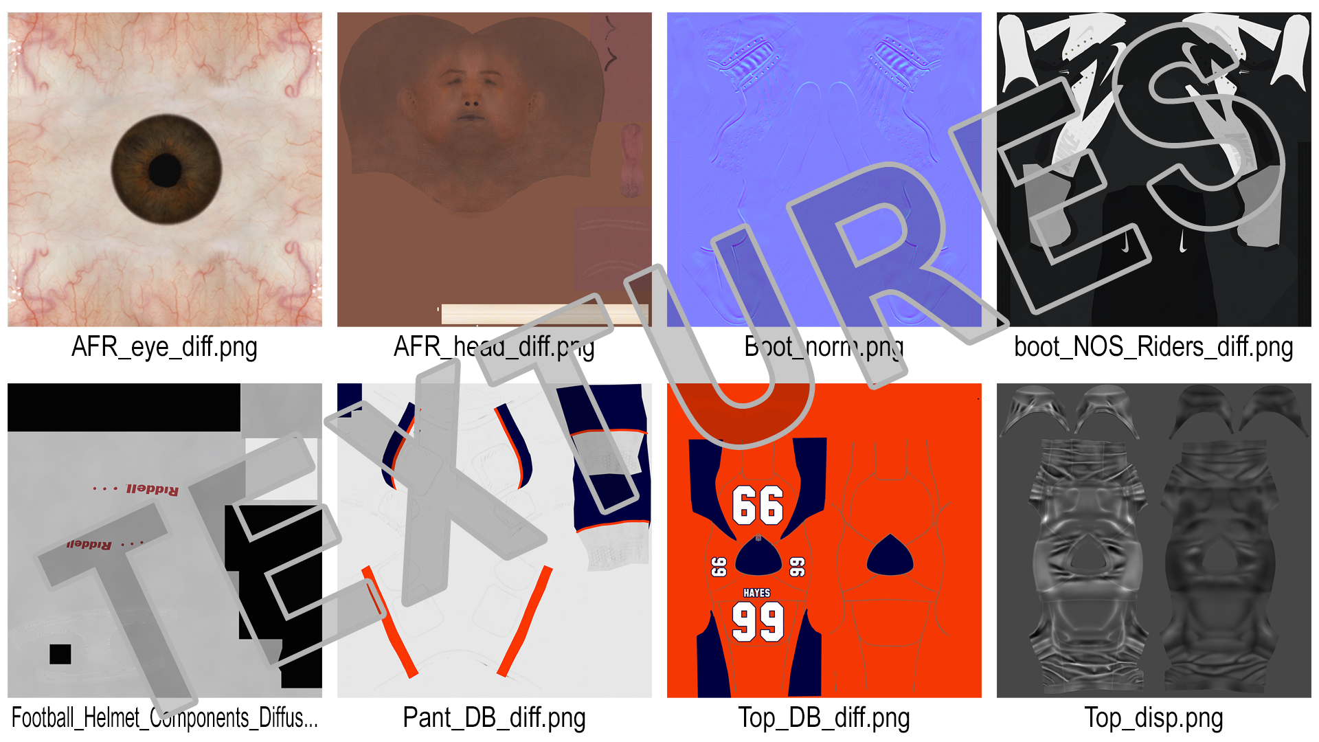 3D Denver Broncos American Football Player Crouching Fur model