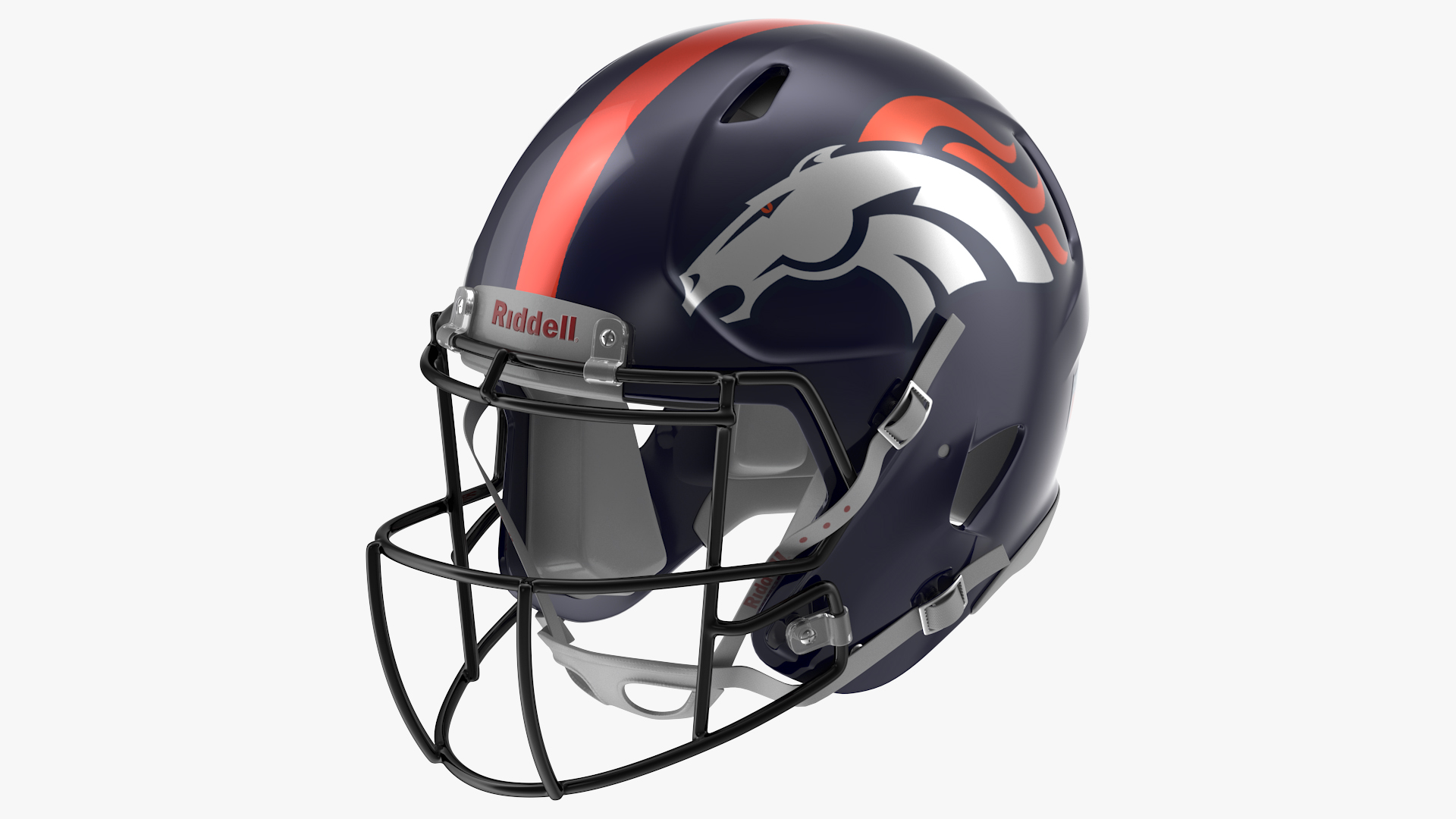 3D Denver Broncos American Football Player Crouching Fur model