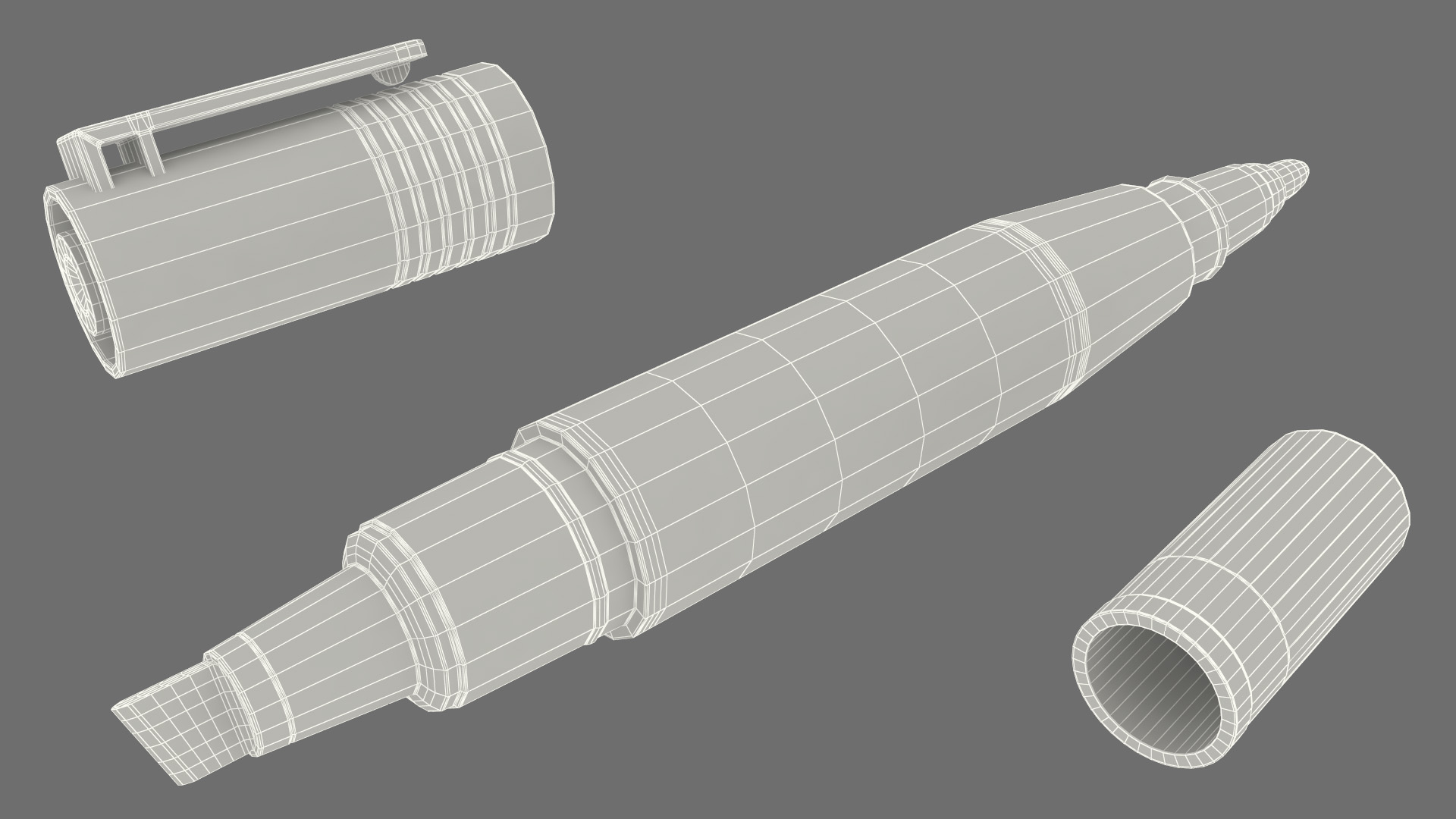 Double-Ended Marker Blue 3D model