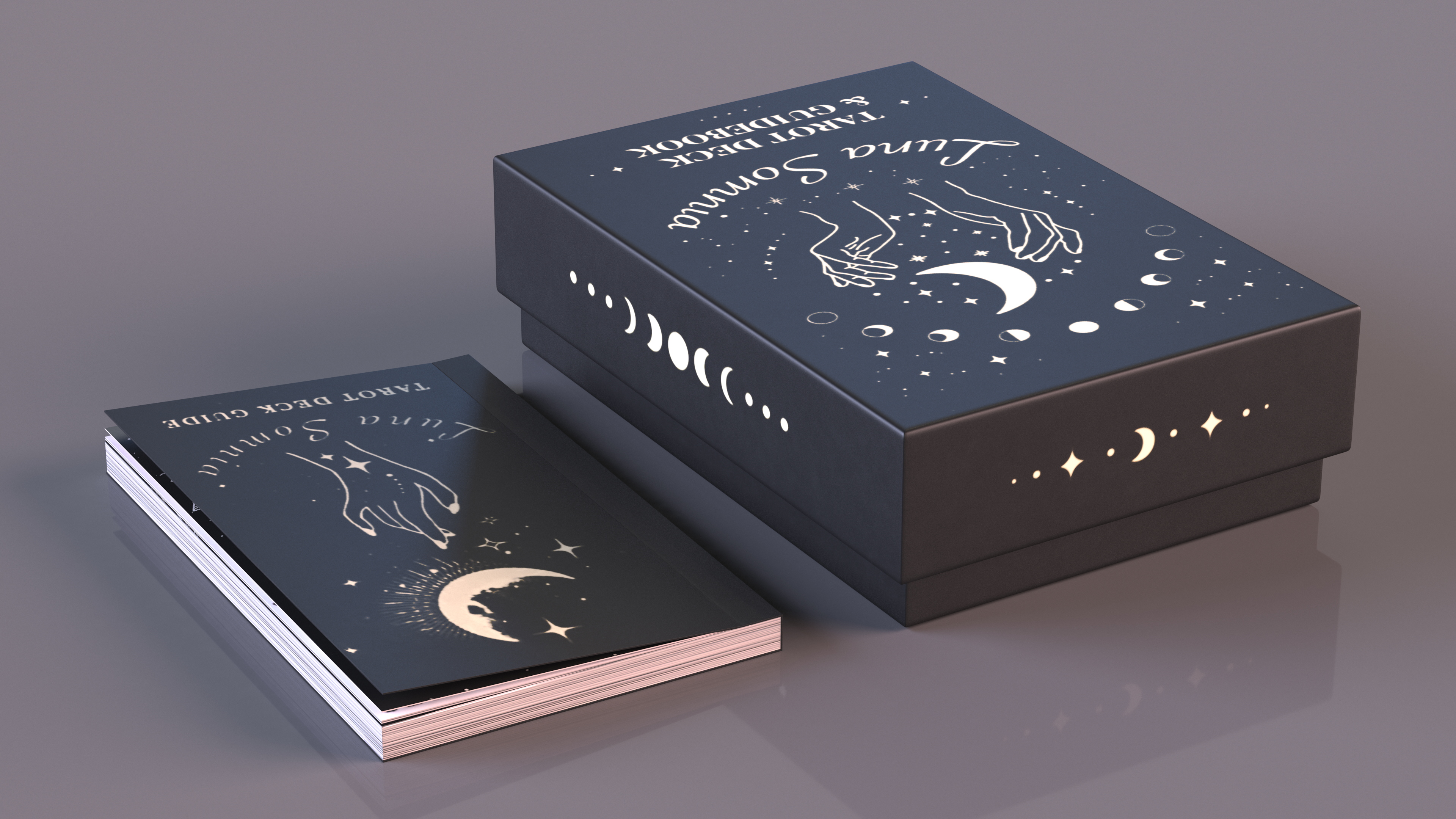 3D Box of Tarot Cards with Guidebook model