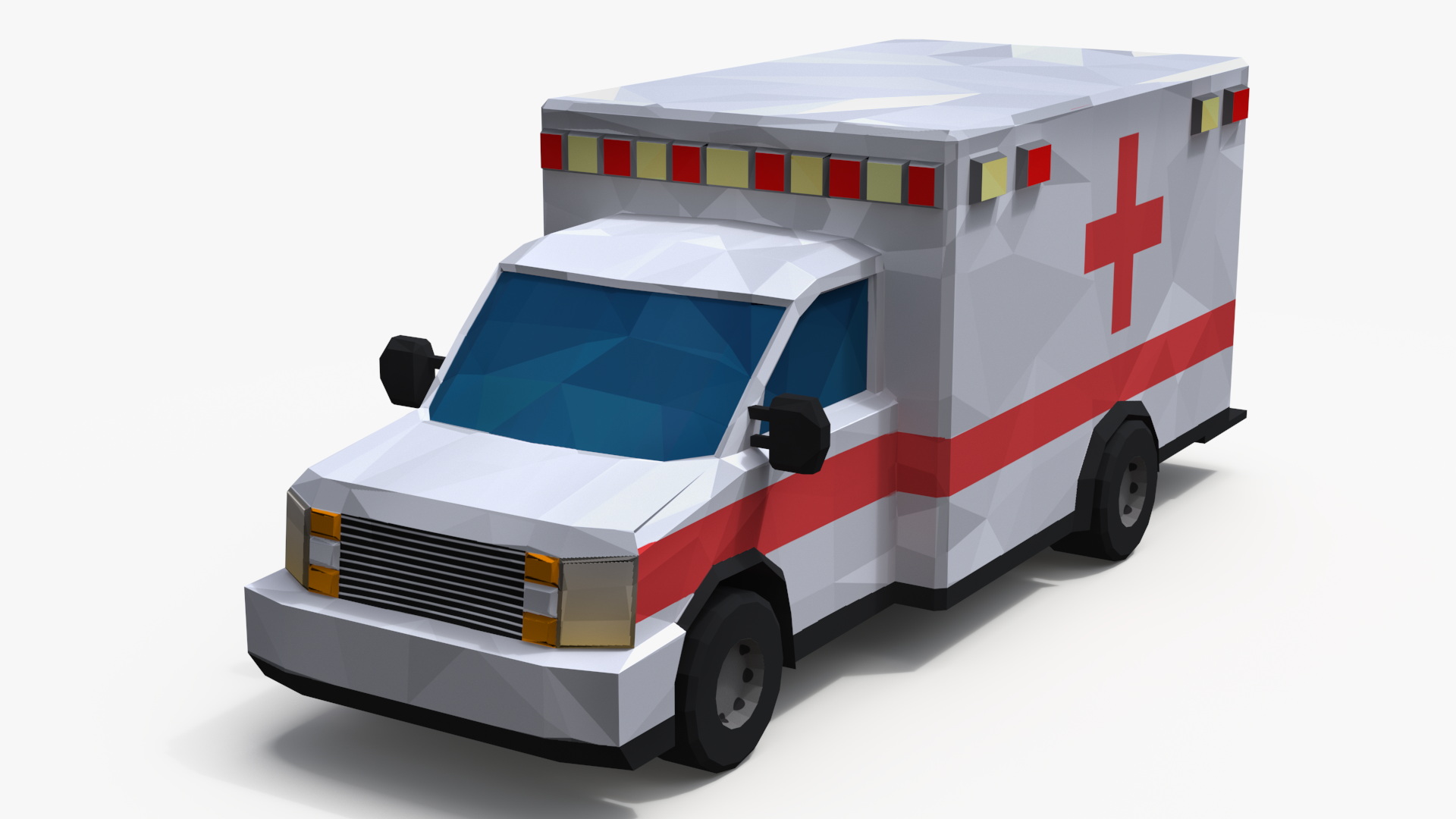3D Low Poly Stylized Model Ambulance model