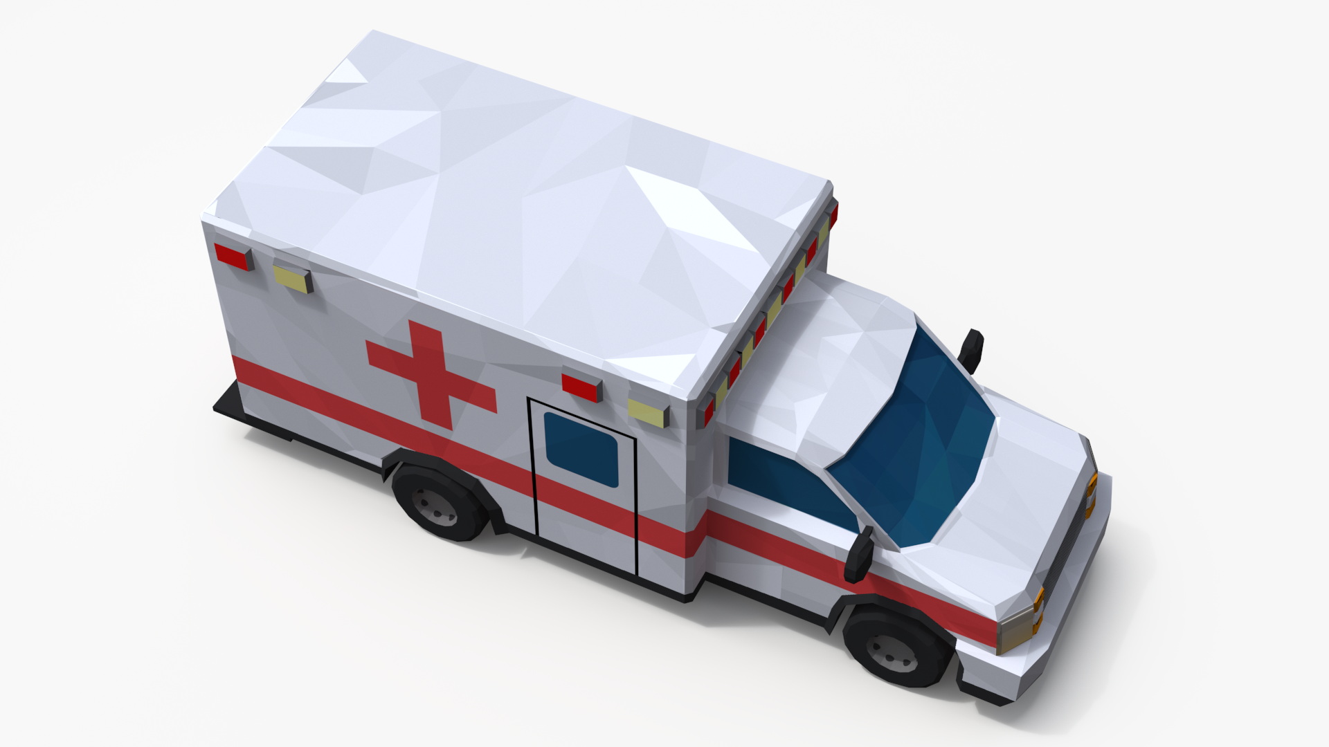 3D Low Poly Stylized Model Ambulance model