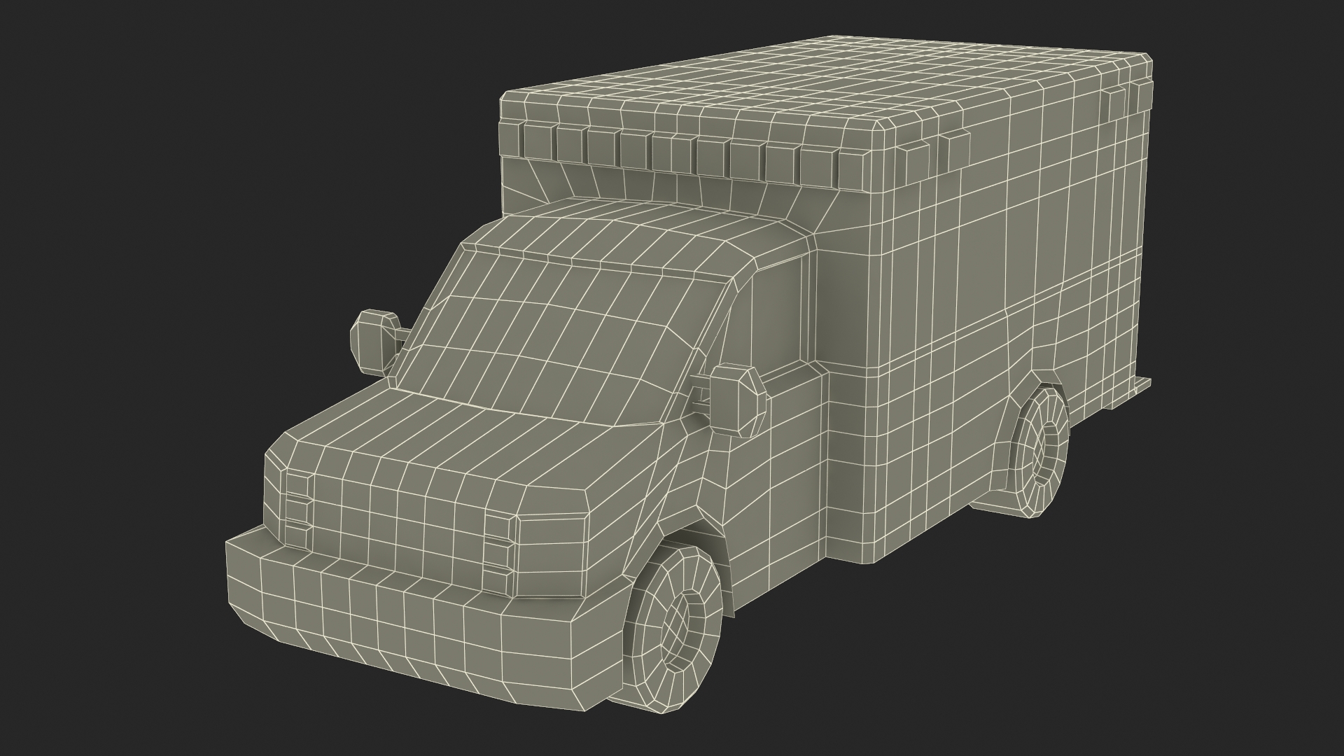 3D Low Poly Stylized Model Ambulance model