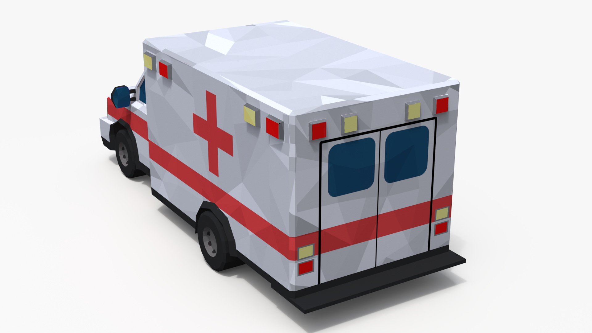 3D Low Poly Stylized Model Ambulance model