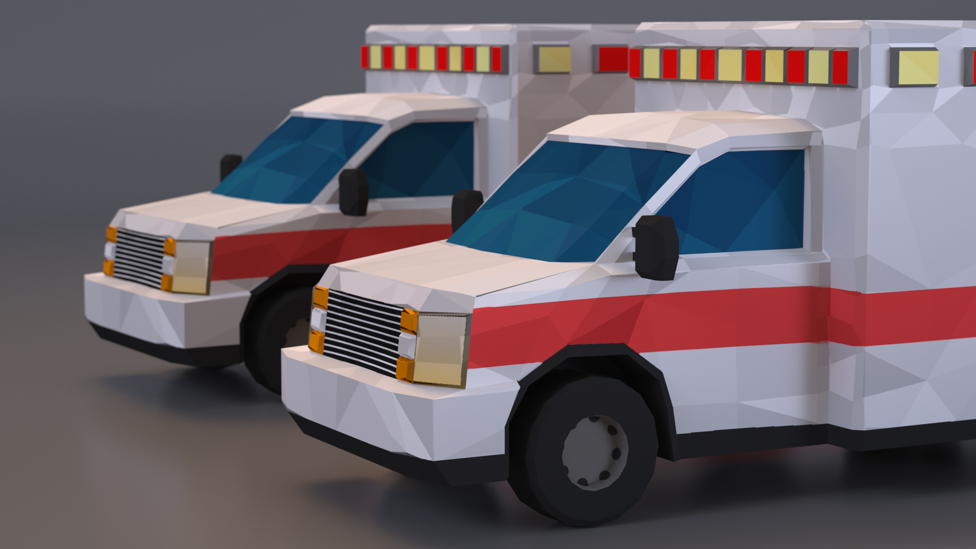3D Low Poly Stylized Model Ambulance model