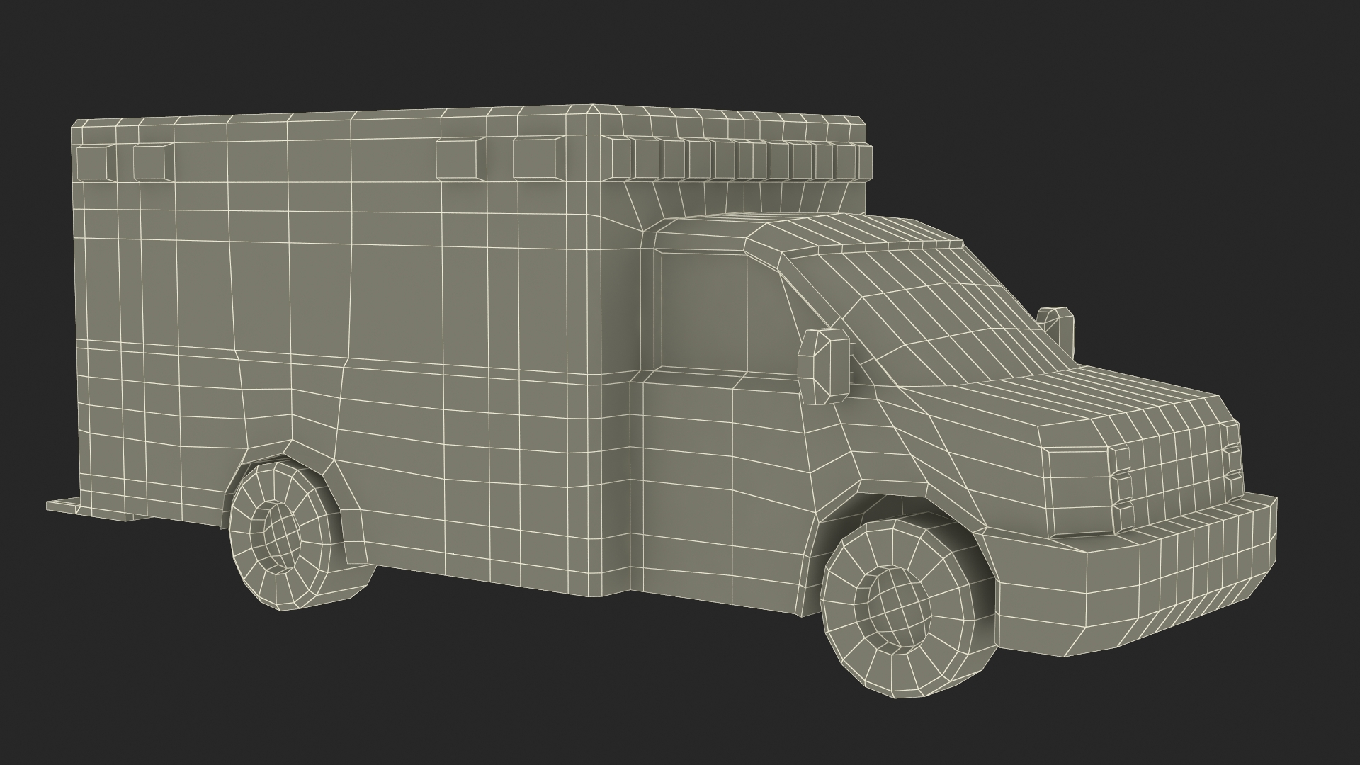 3D Low Poly Stylized Model Ambulance model