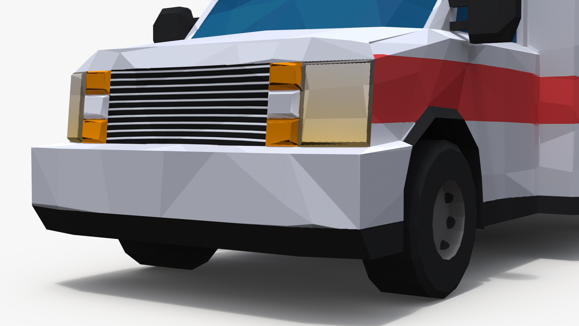 3D Low Poly Stylized Model Ambulance model