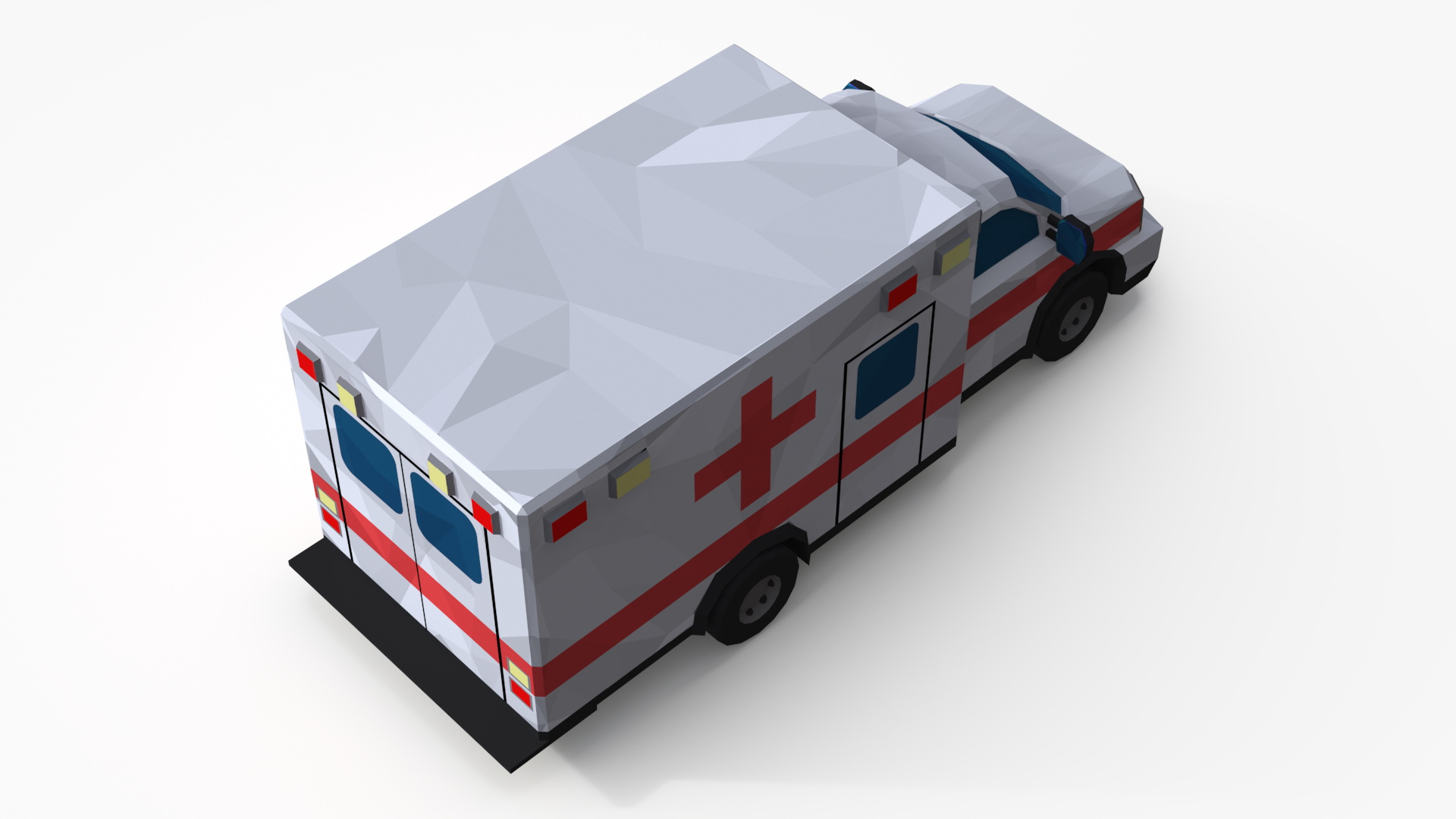 3D Low Poly Stylized Model Ambulance model