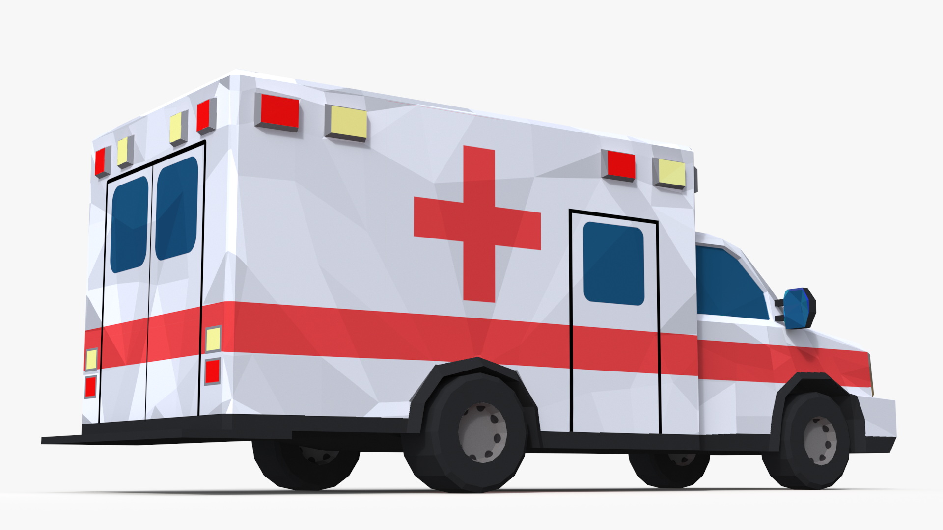 3D Low Poly Stylized Model Ambulance model