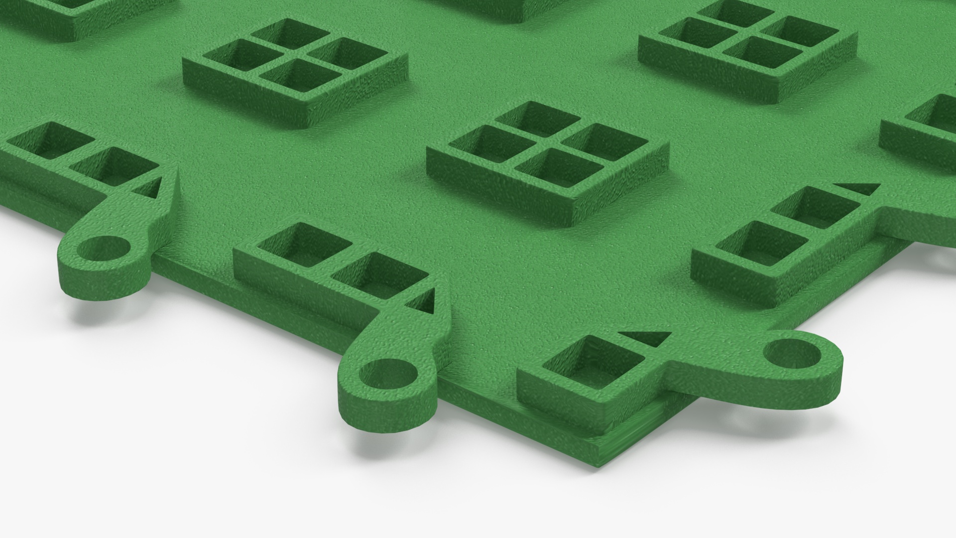 Interlocking Floor Mat Piece Green 3D model