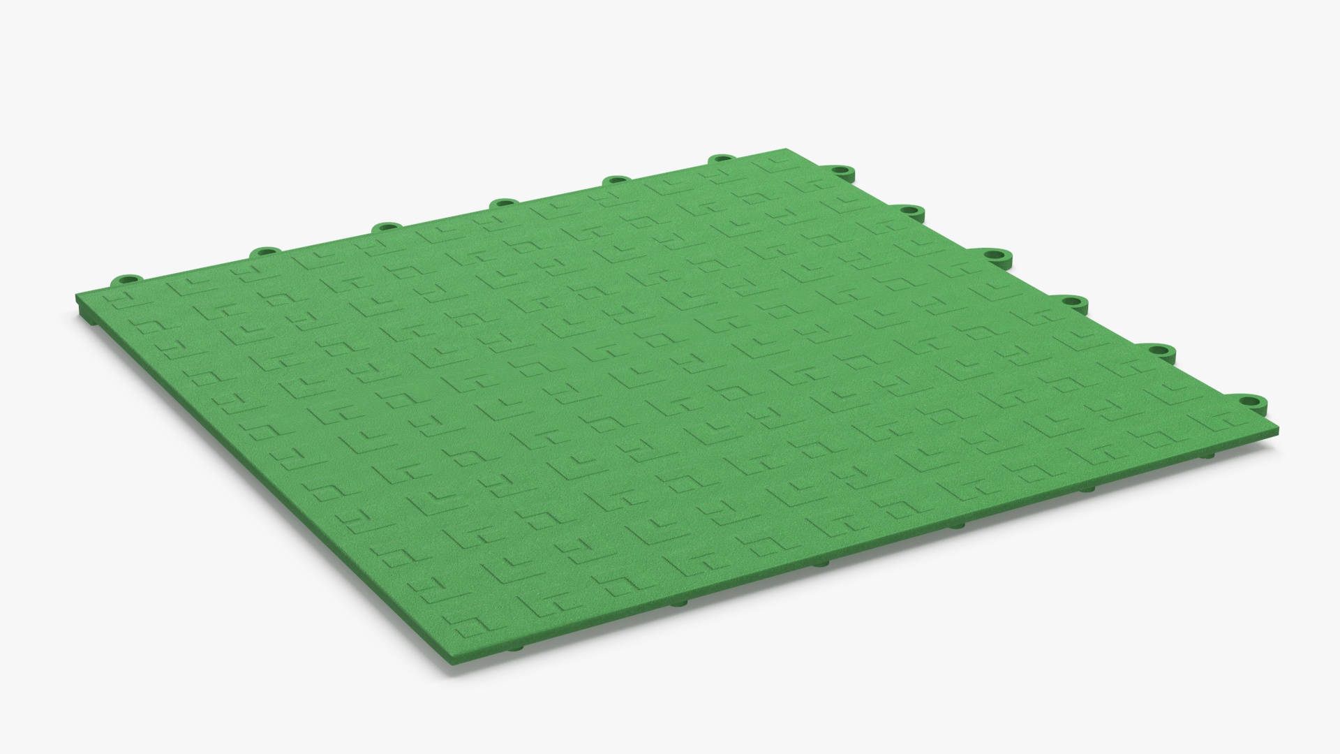 Interlocking Floor Mat Piece Green 3D model