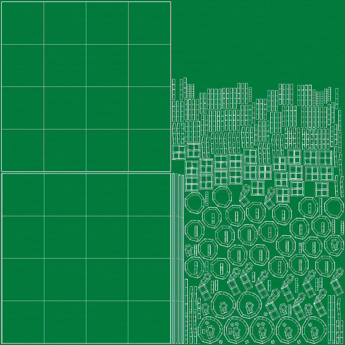 Interlocking Floor Mat Piece Green 3D model