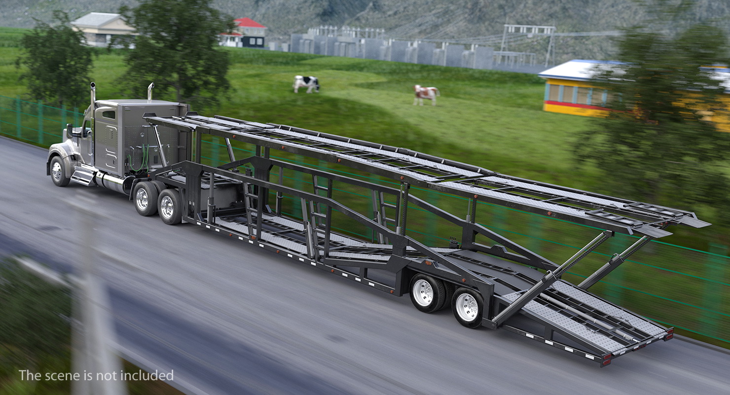 3D Car Hauler Trailer Generic