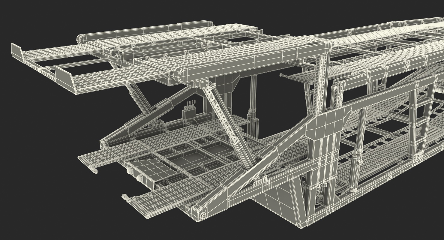 3D Car Hauler Trailer Generic