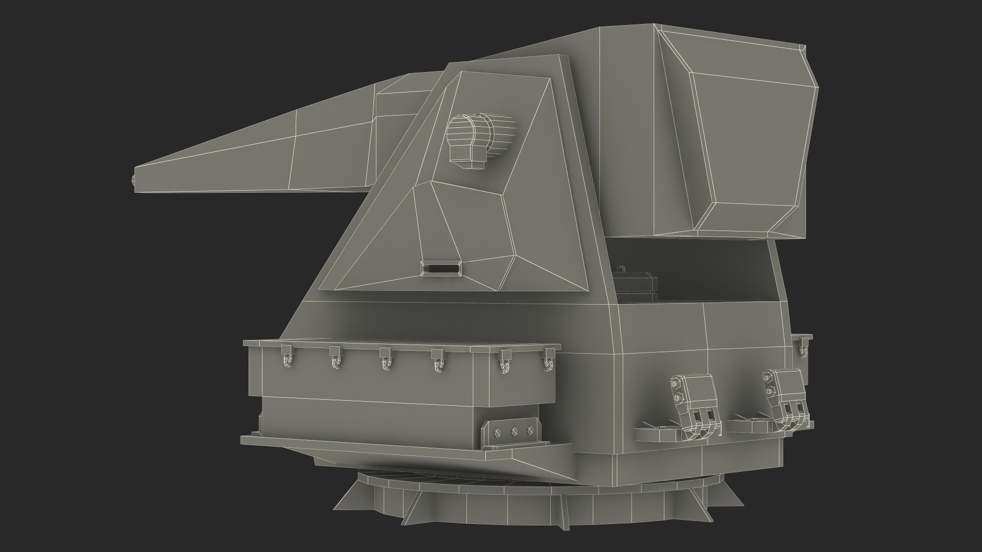 3D model Simplified Sci Fi Navy Cannon System Gun