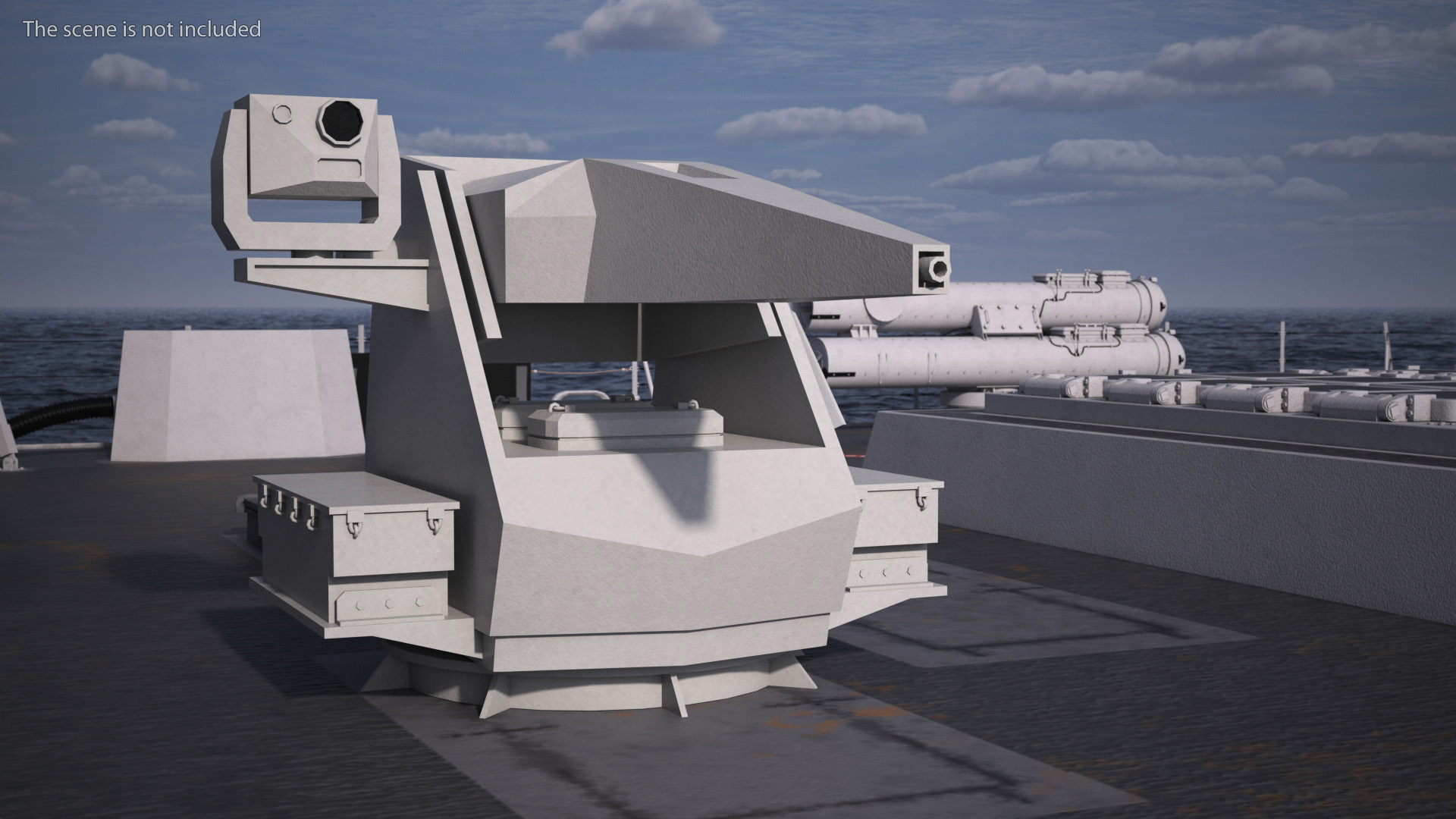 3D model Simplified Sci Fi Navy Cannon System Gun