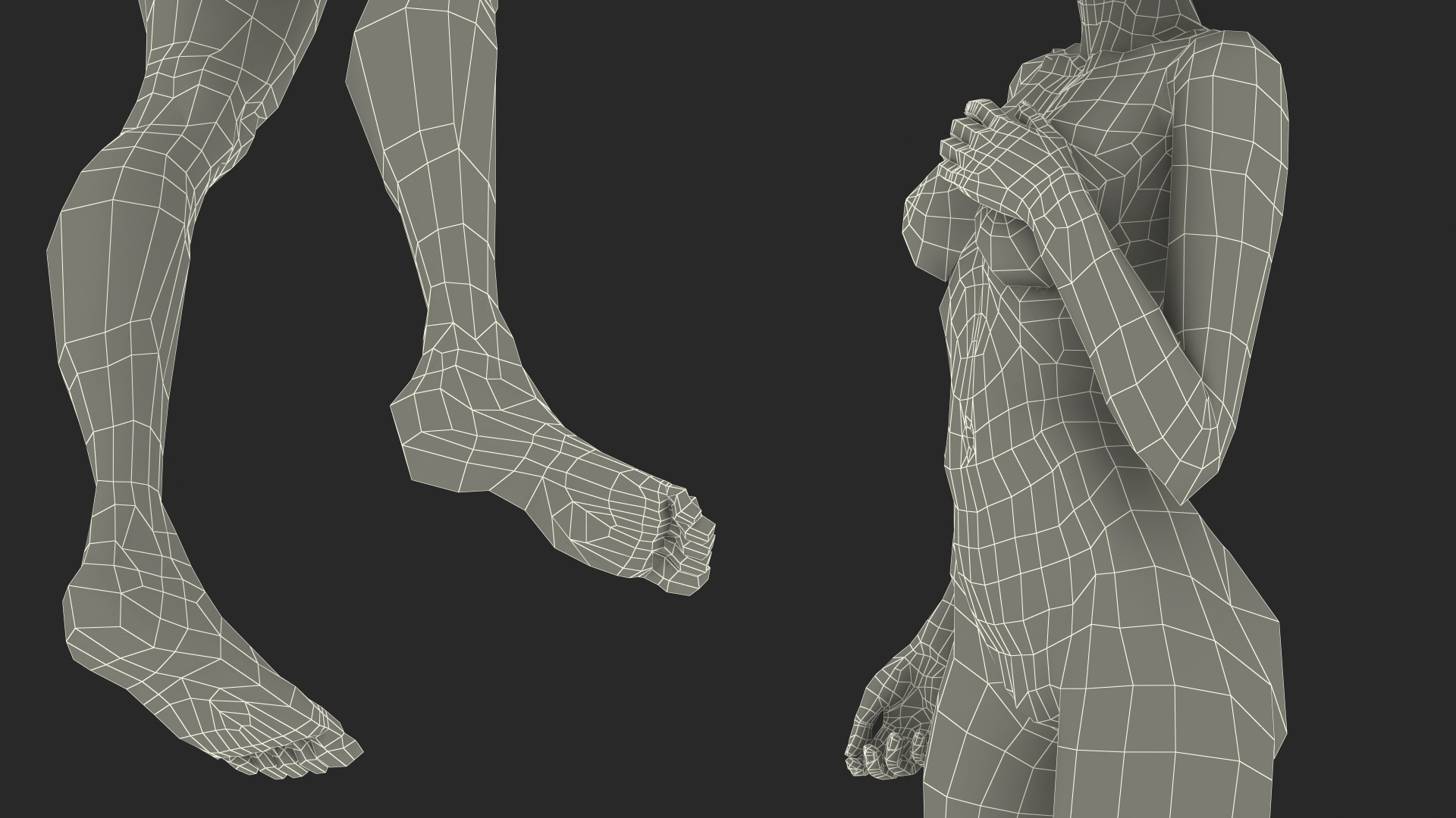 3D Nude Girl Standing Pose model