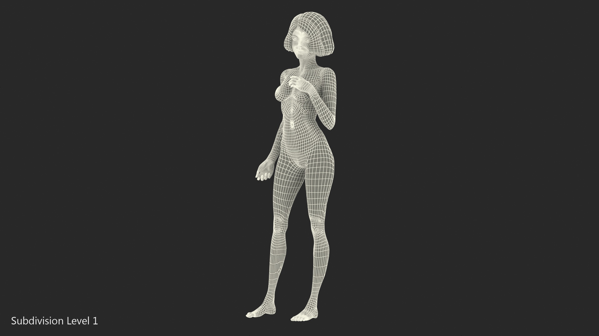 3D Nude Girl Standing Pose model