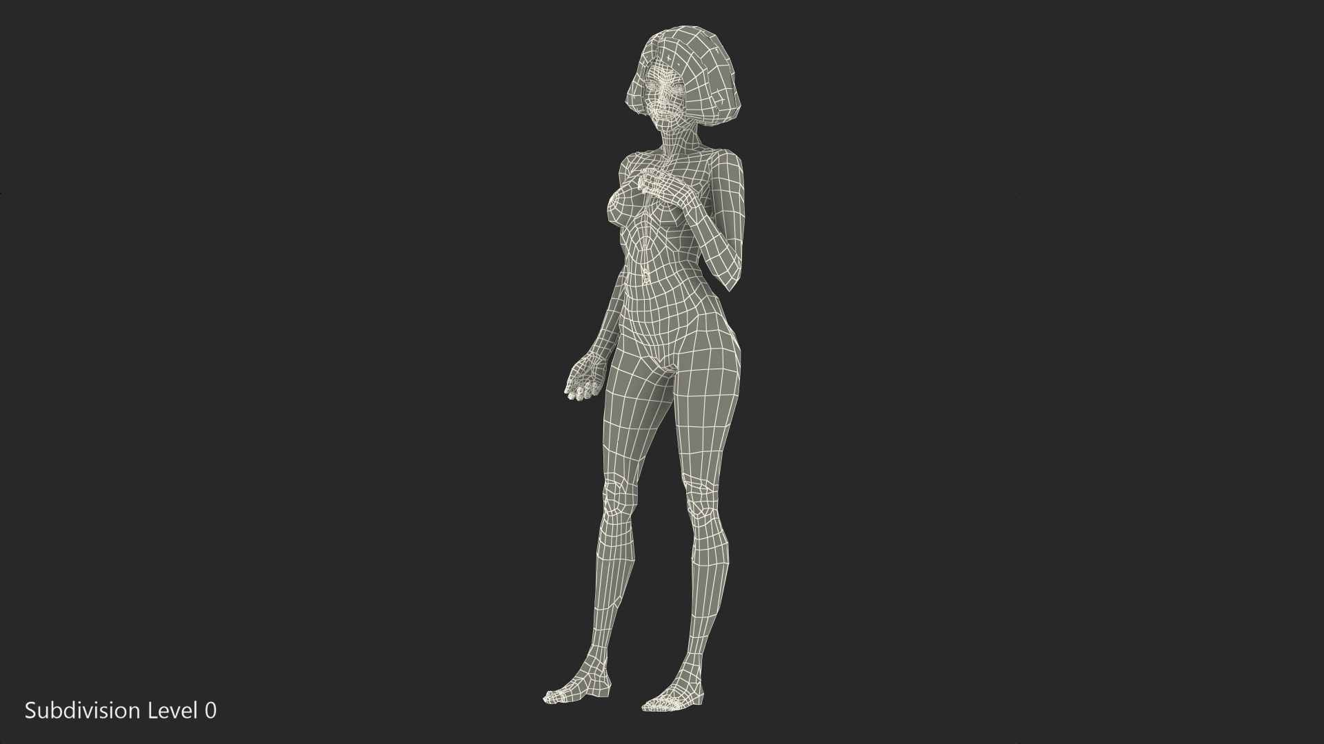 3D Nude Girl Standing Pose model