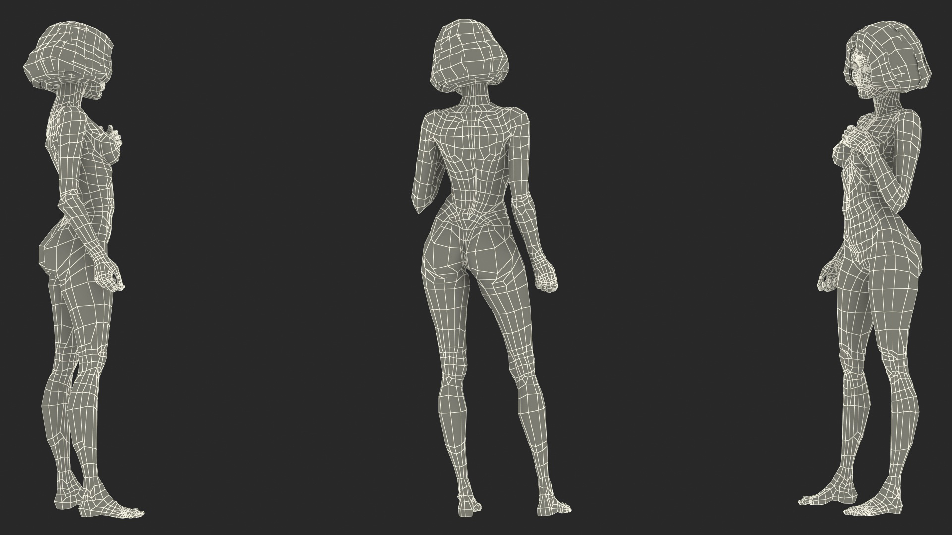 3D Nude Girl Standing Pose model