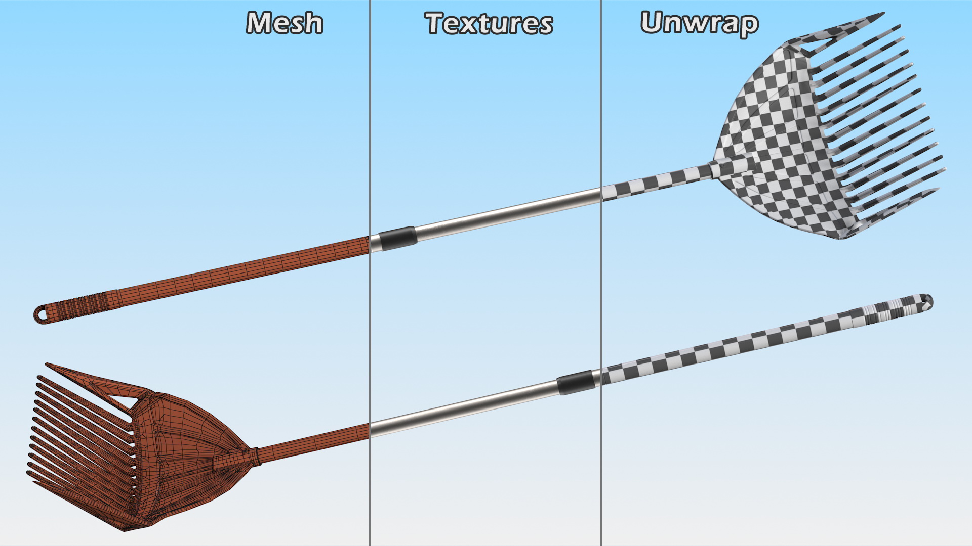 3D MLTOOLS Combined Rake Shovel and Sieve model