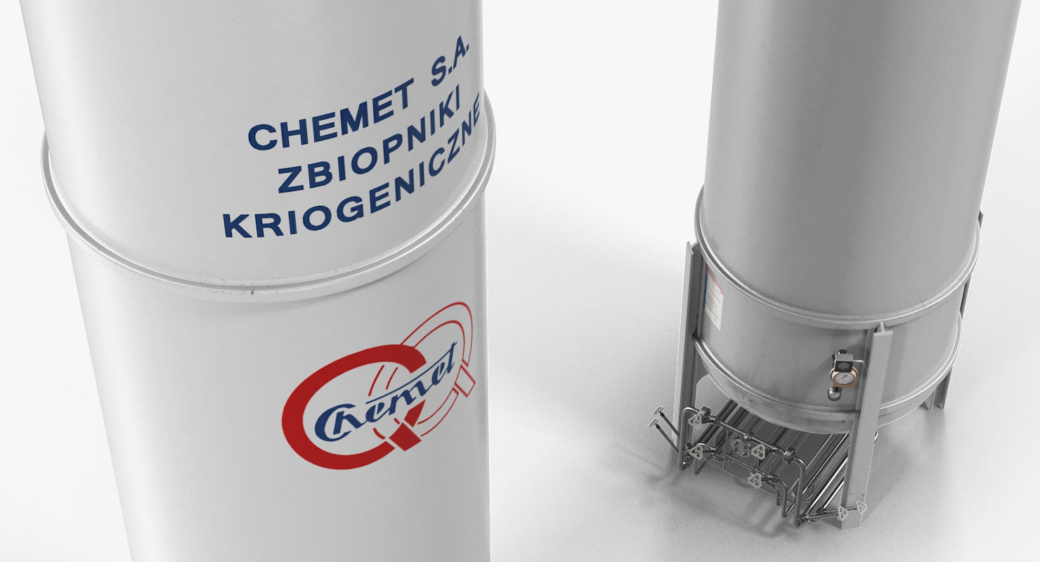 3D model LNG Gas Cryogenic Storage Tank