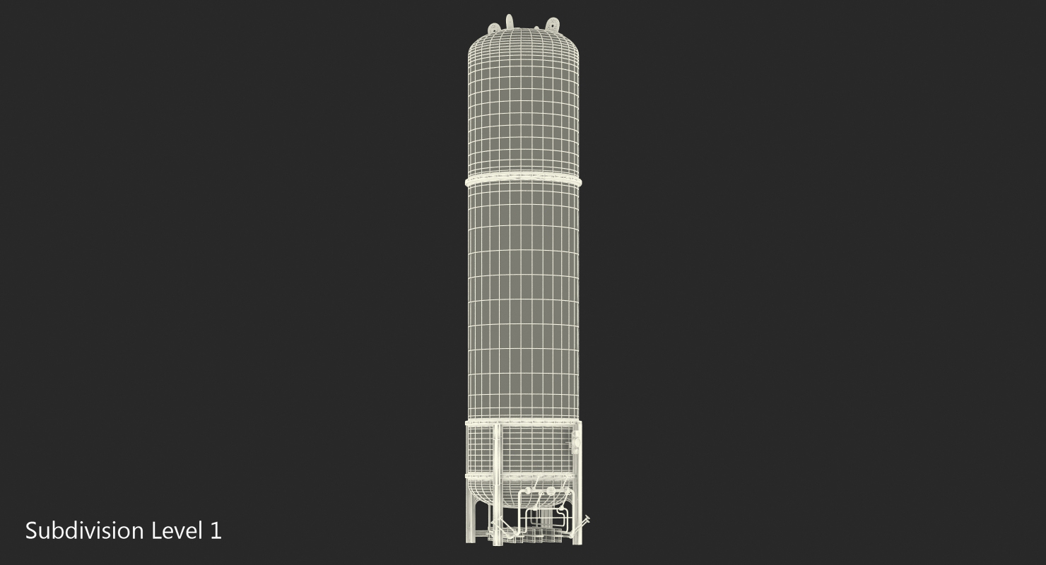 3D model LNG Gas Cryogenic Storage Tank