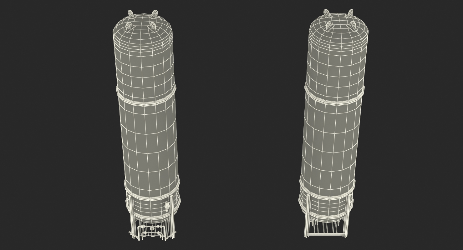 3D model LNG Gas Cryogenic Storage Tank