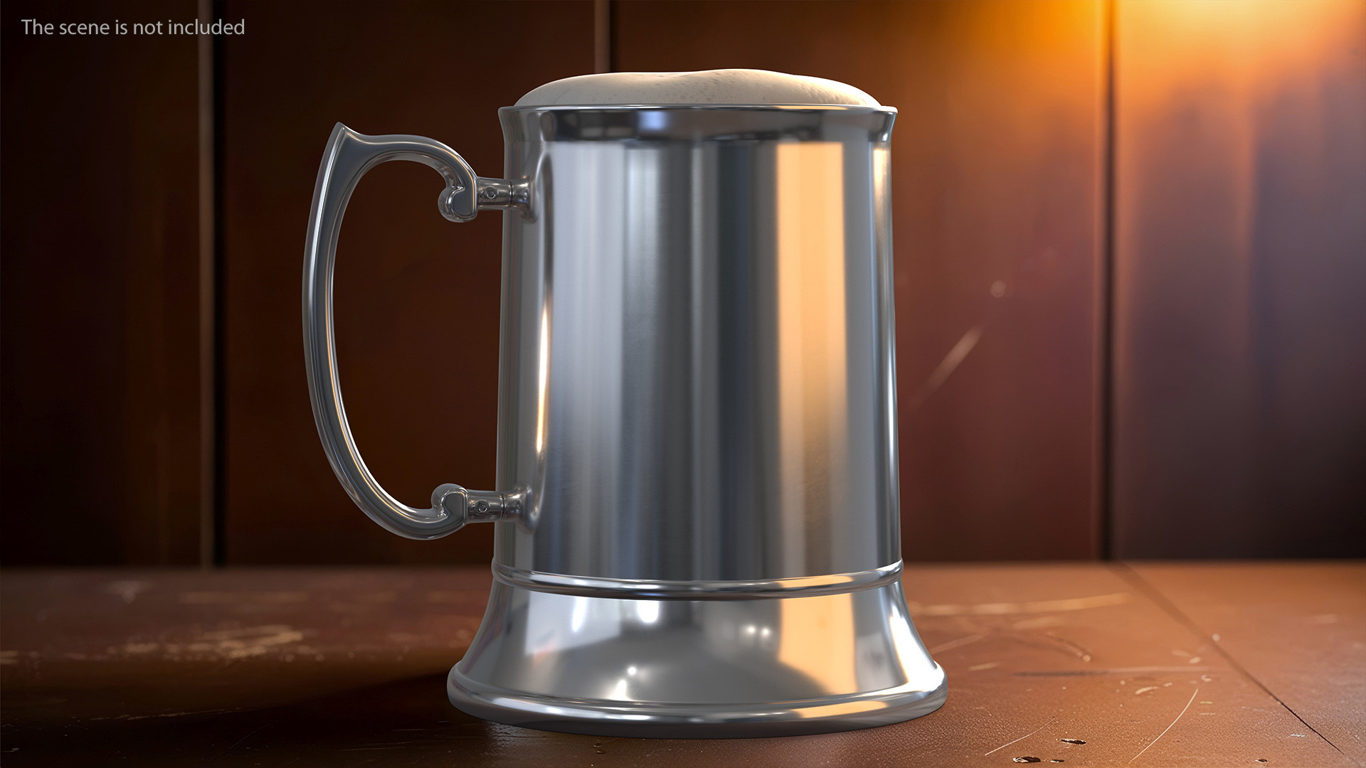 3D Stainless Steel Beer Stein with Beer