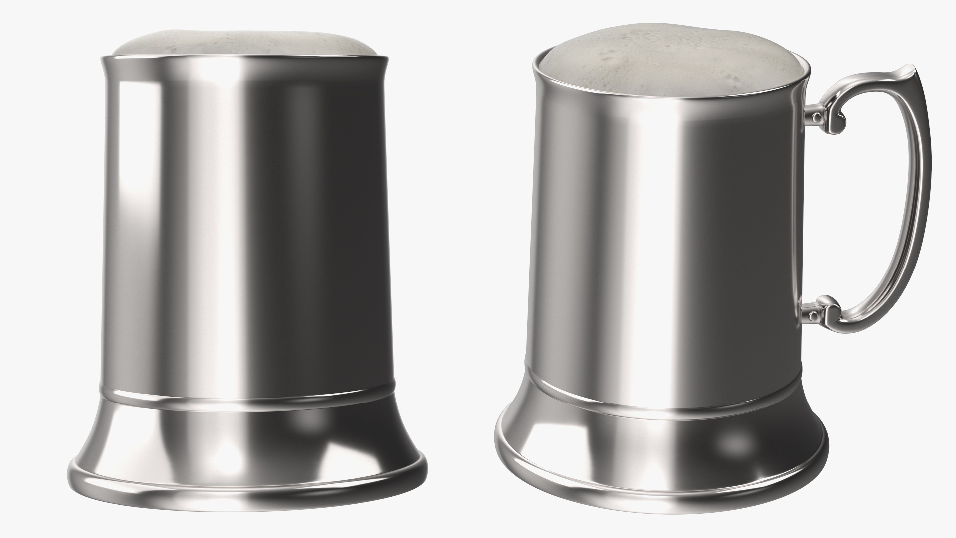 3D Stainless Steel Beer Stein with Beer