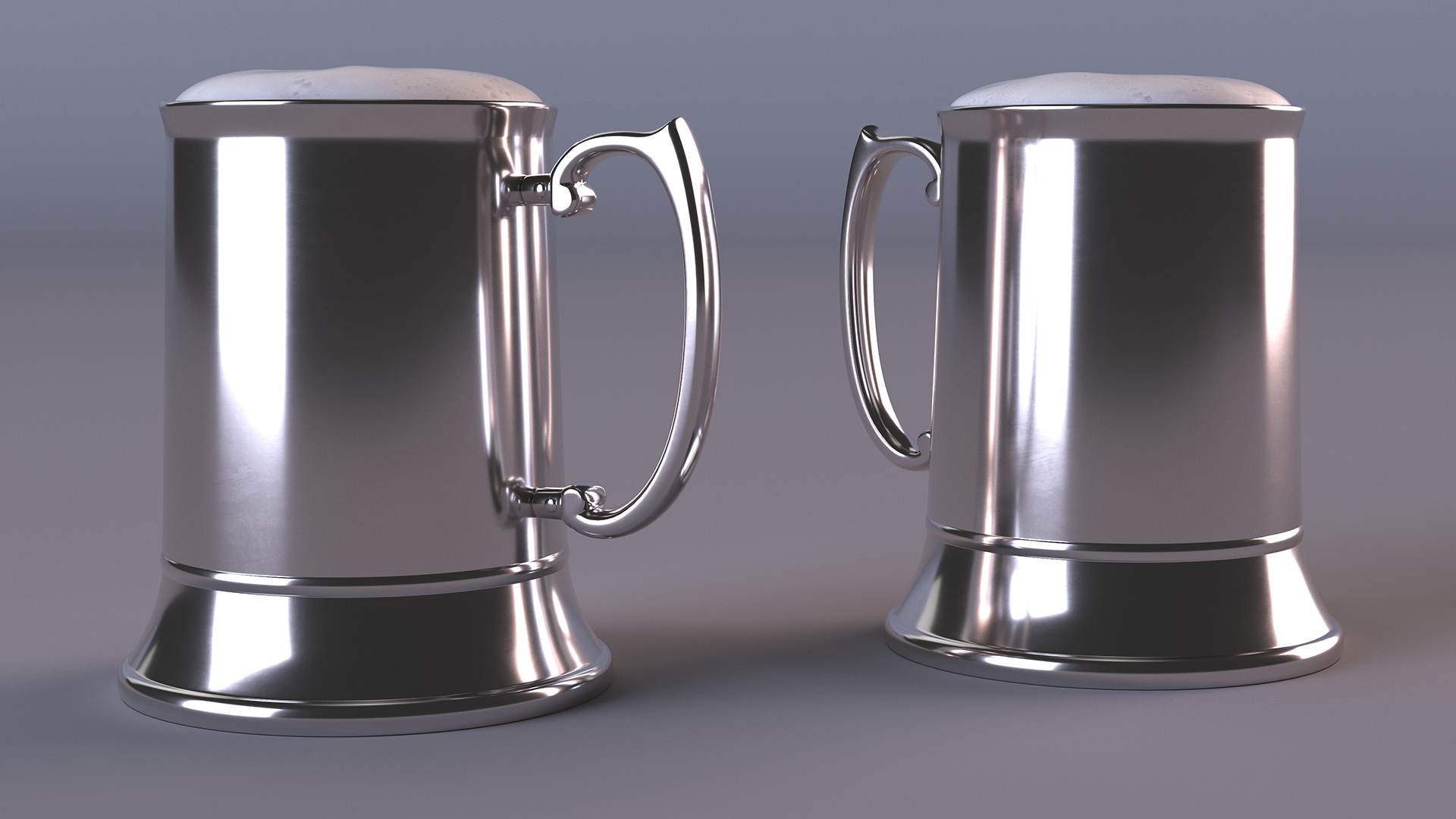 3D Stainless Steel Beer Stein with Beer