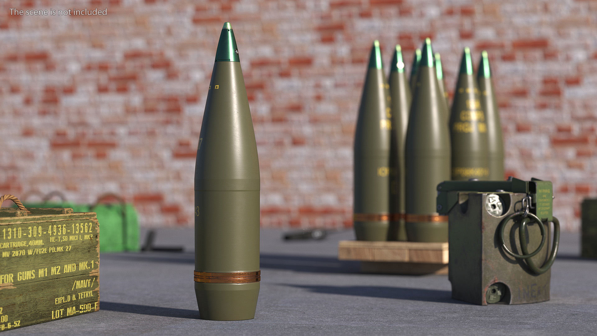 3D Artillery Shell Military Projectile 155mm