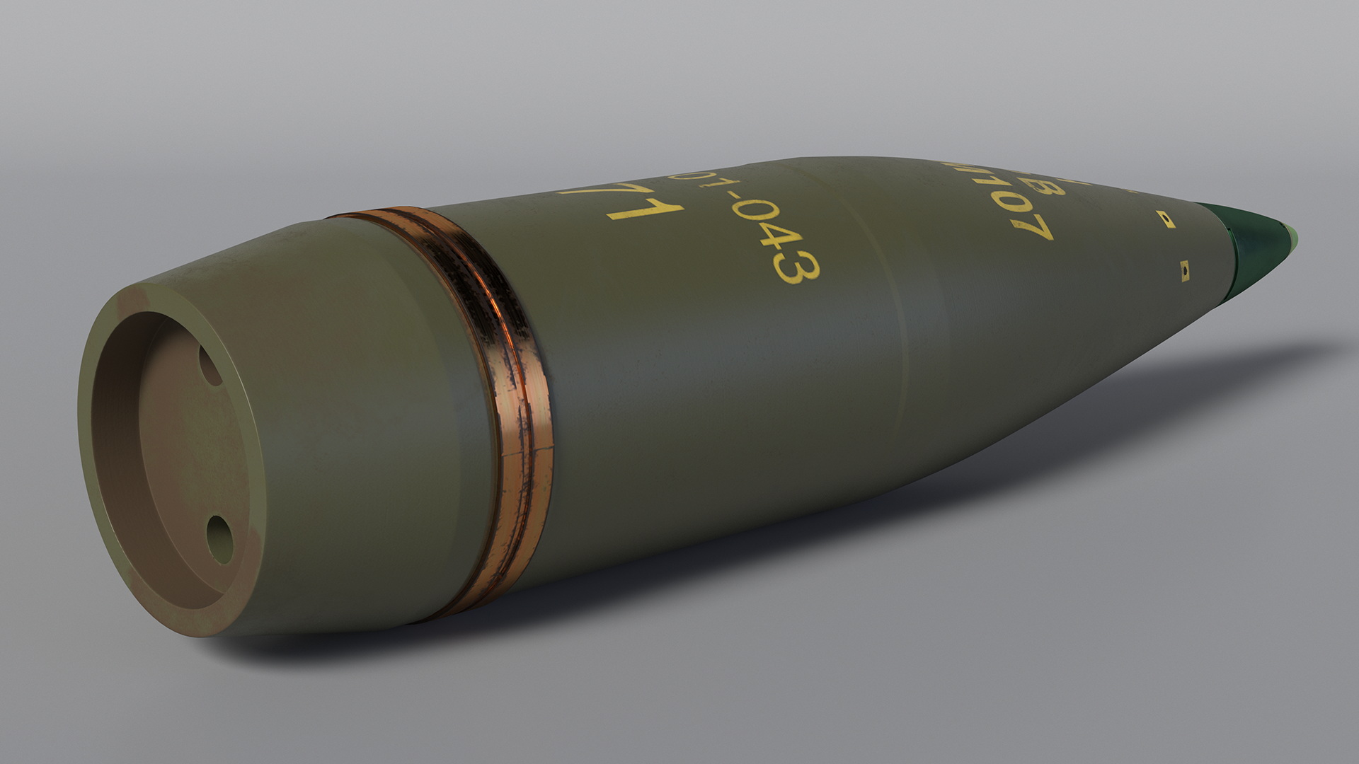 3D Artillery Shell Military Projectile 155mm